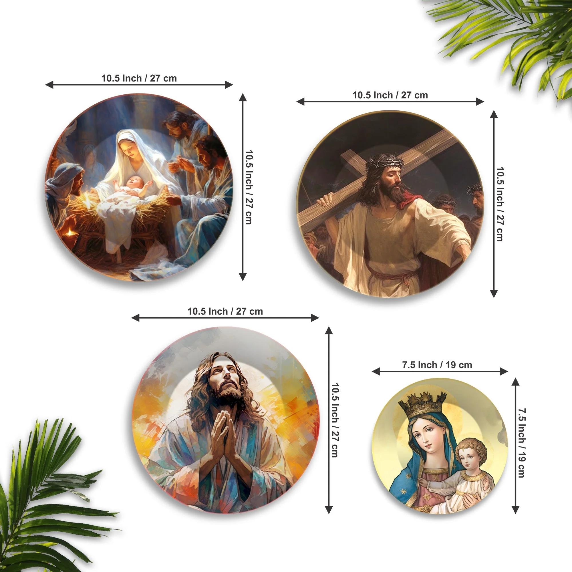 Jesus Christ Premium Wall Plates Painting Set of Four - Image 6