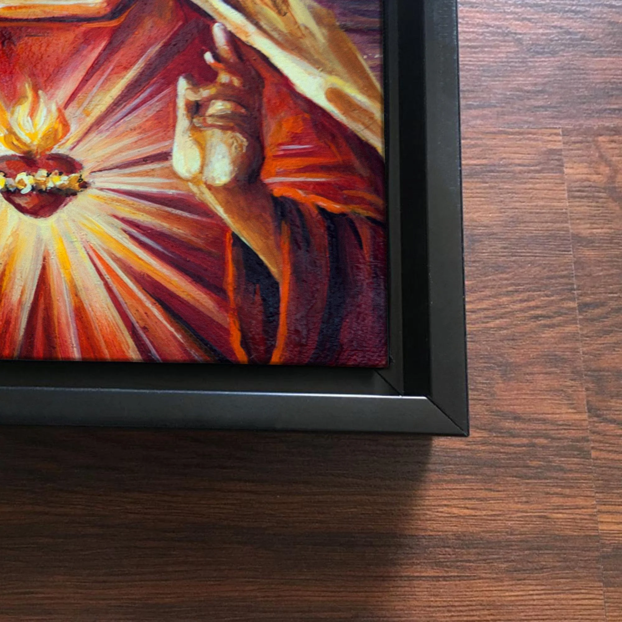 Jesus Christ and Mary Wall Painting of 2 Pieces Floating Frame - Image 5