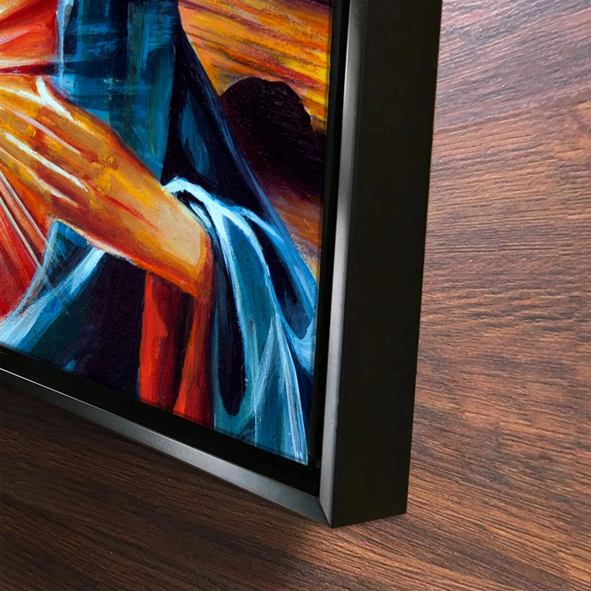Jesus Christ and Mary Wall Painting of 2 Pieces Floating Frame - Image 6