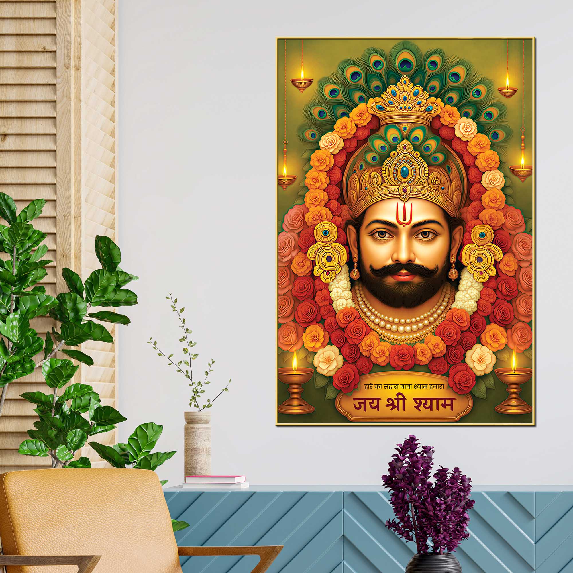 Khatu Shyam Ji Canvas Painting | Spiritual Home Decor - Image 2