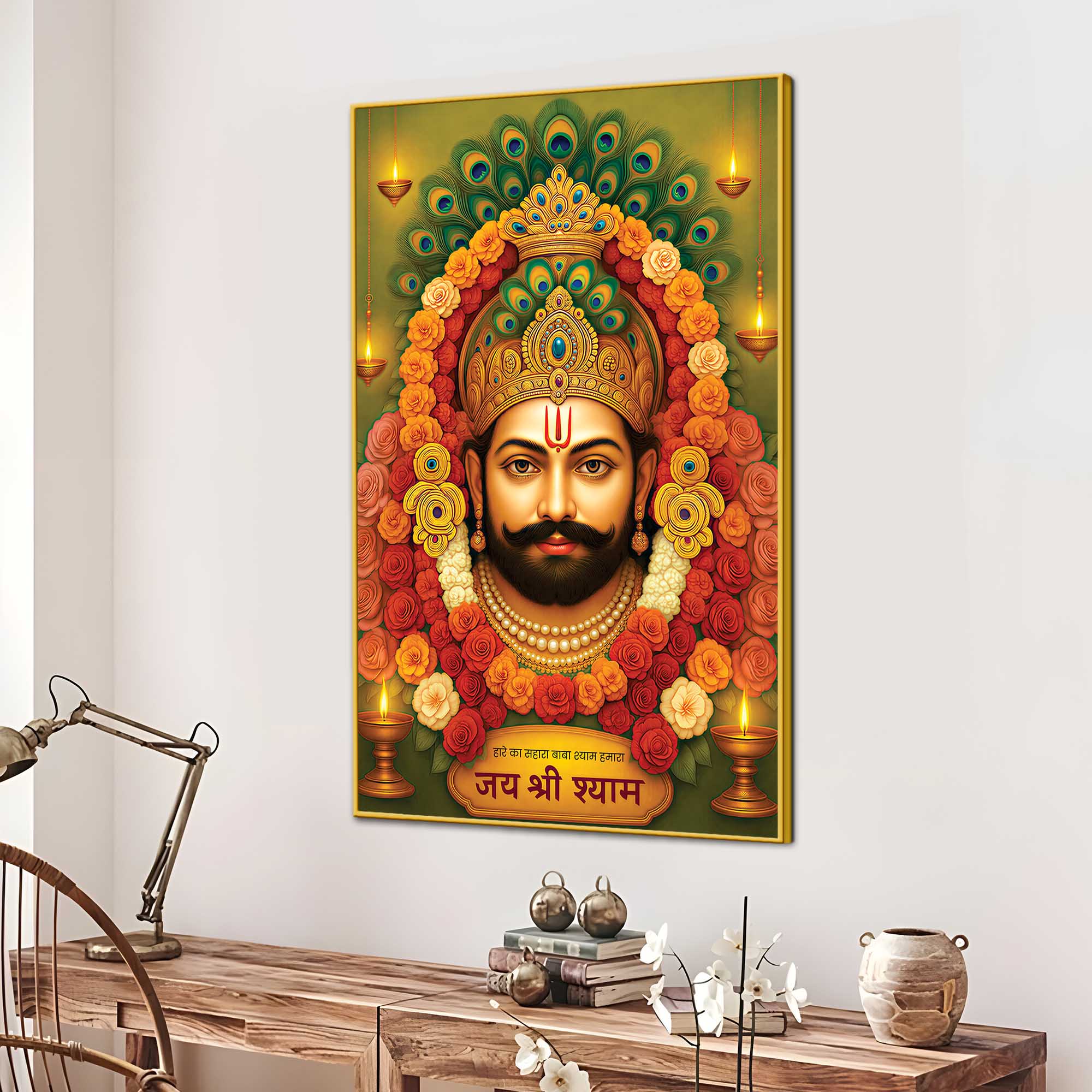 Khatu Shyam Ji Canvas Painting | Spiritual Home Decor - Image 3