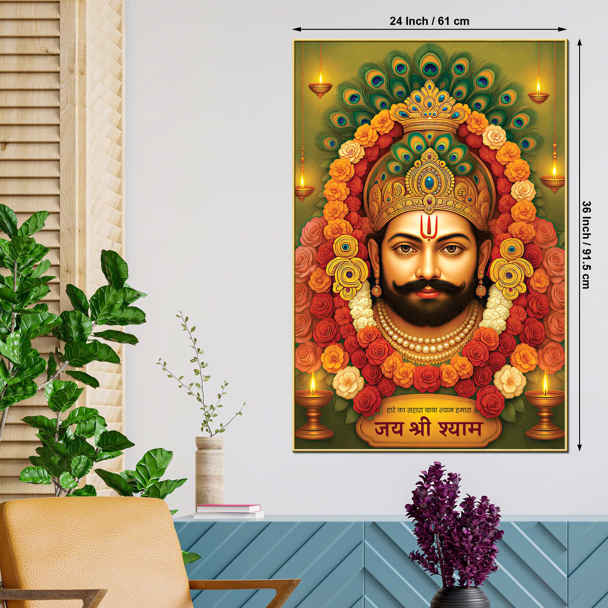 Khatu Shyam Ji Canvas Painting | Spiritual Home Decor - Image 5