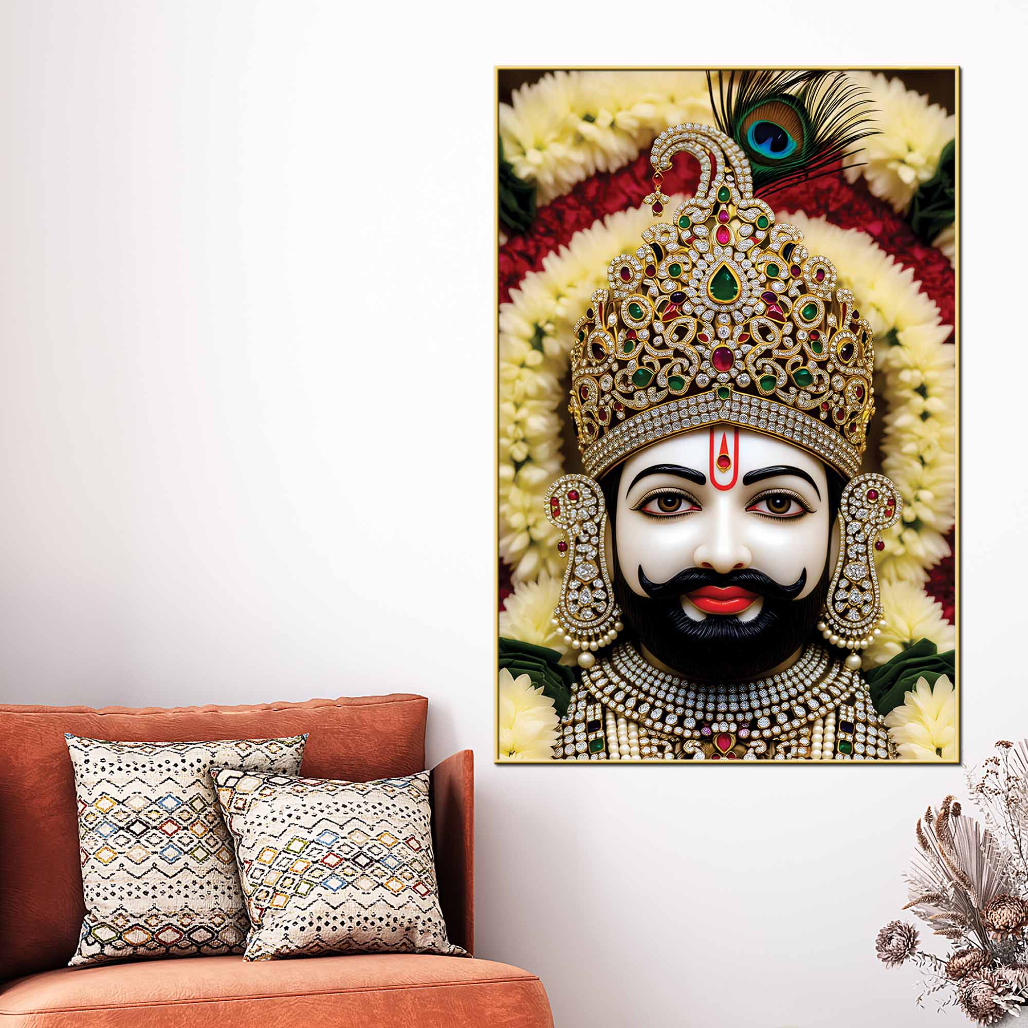 Khatu Shyam Ji Devotional Canvas Wall Painting | Pooja Room Home Decor - Image 2