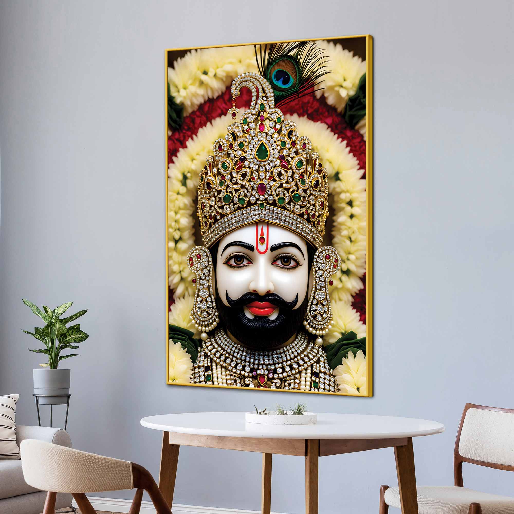Khatu Shyam Ji Devotional Canvas Wall Painting | Pooja Room Home Decor - Image 3