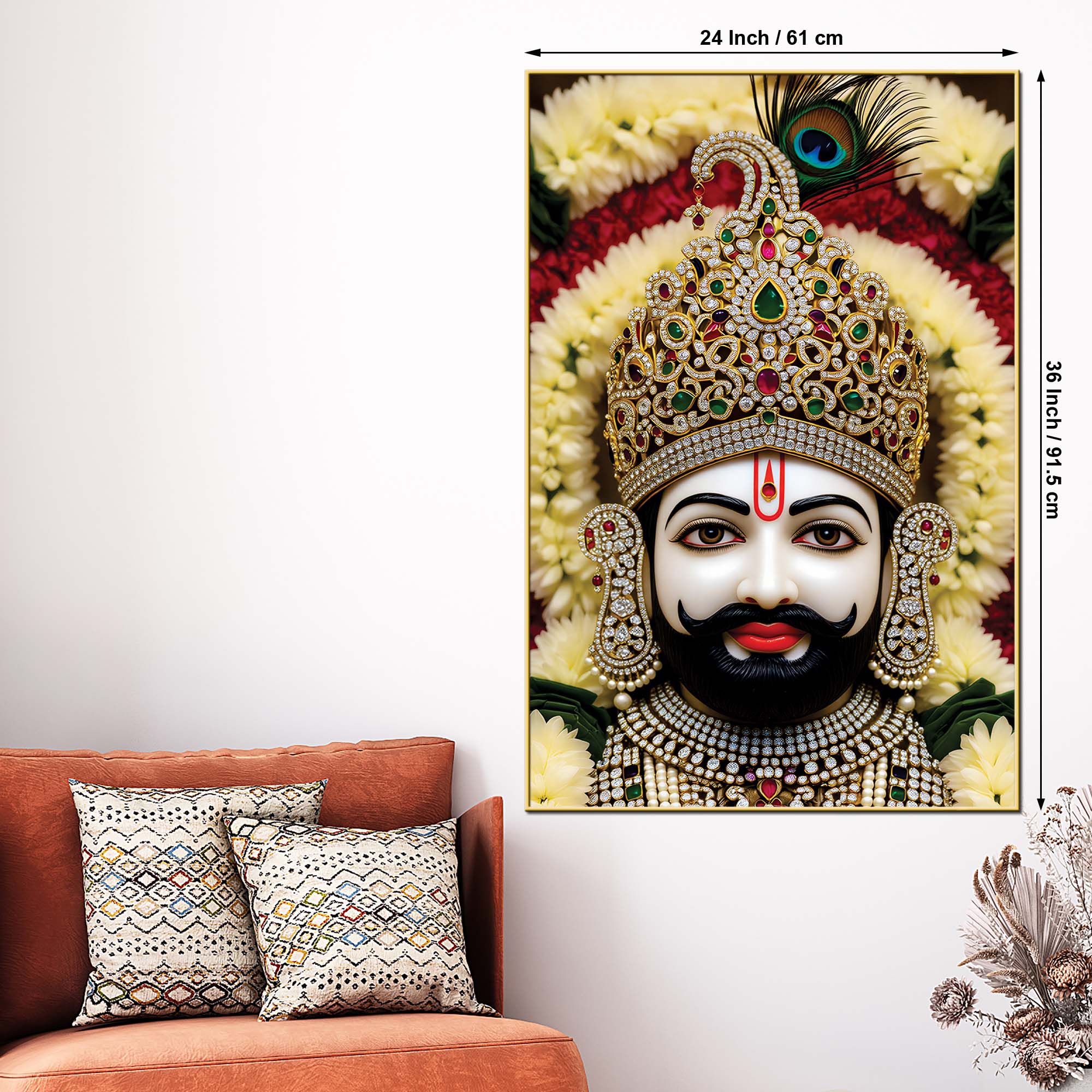 Khatu Shyam Ji Devotional Canvas Wall Painting | Pooja Room Home Decor - Image 5