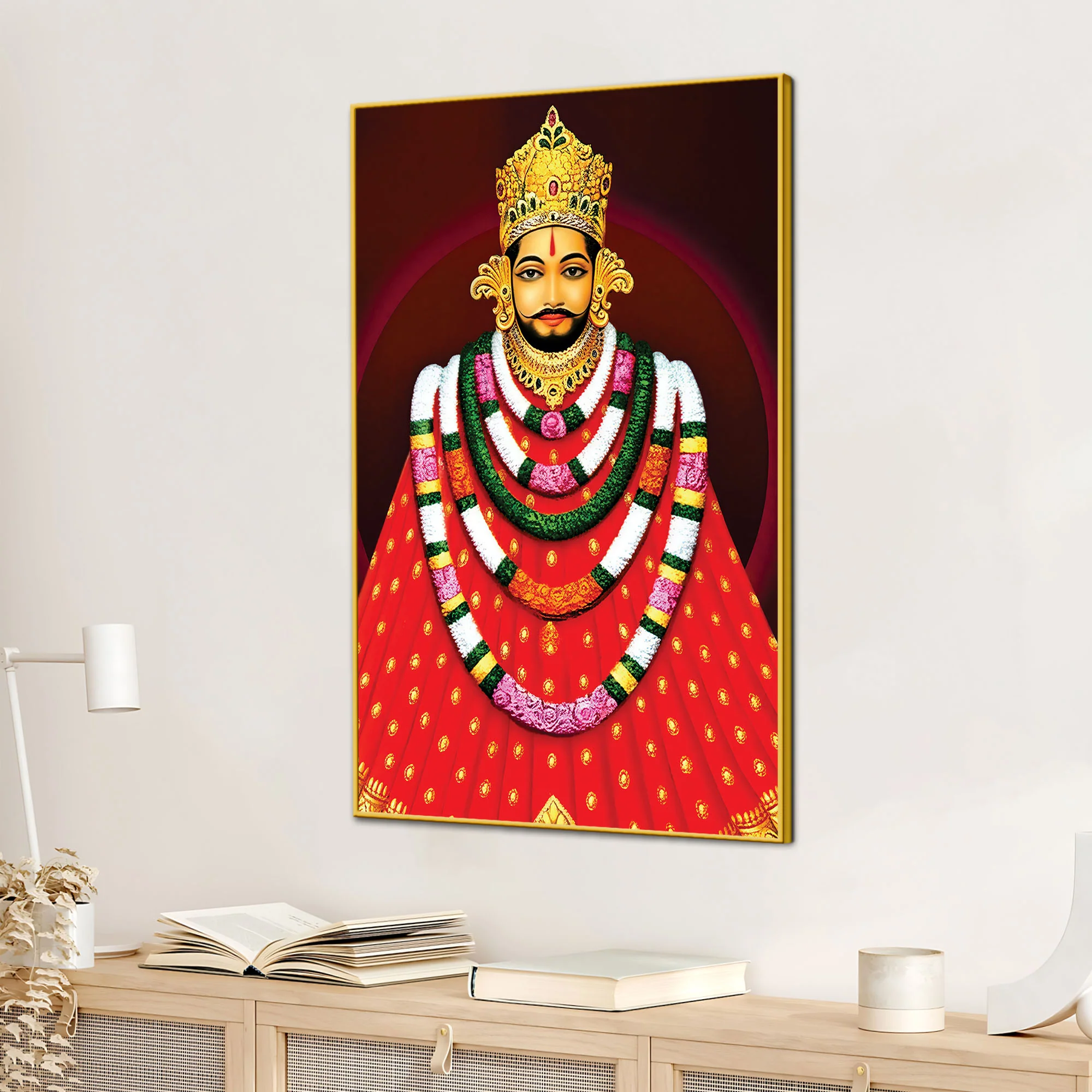 Khatu Shyam Ji Traditional Canvas Painting | Mandir Wall Décor - Image 3