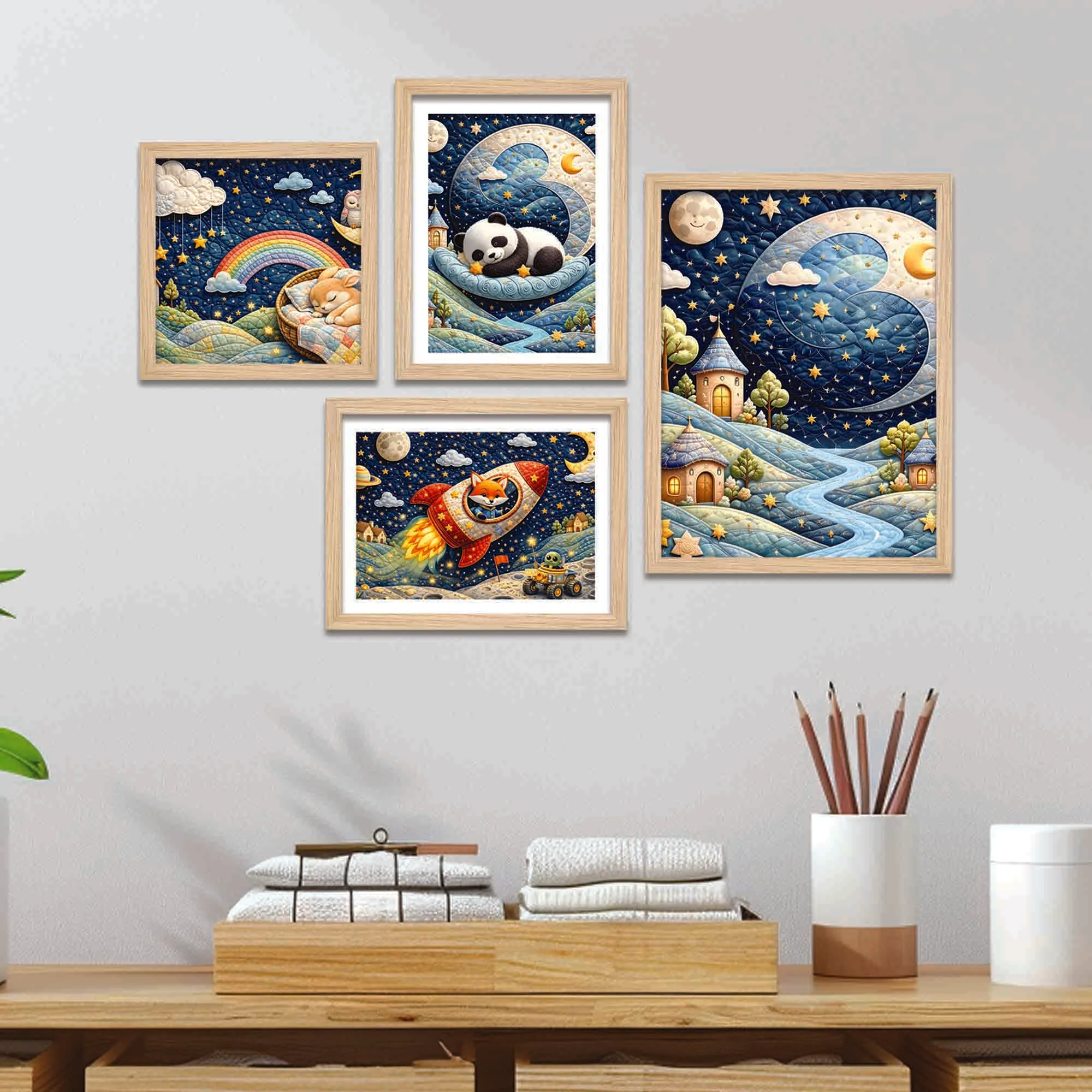 Kids Fantasy Wall Frame Set of Four