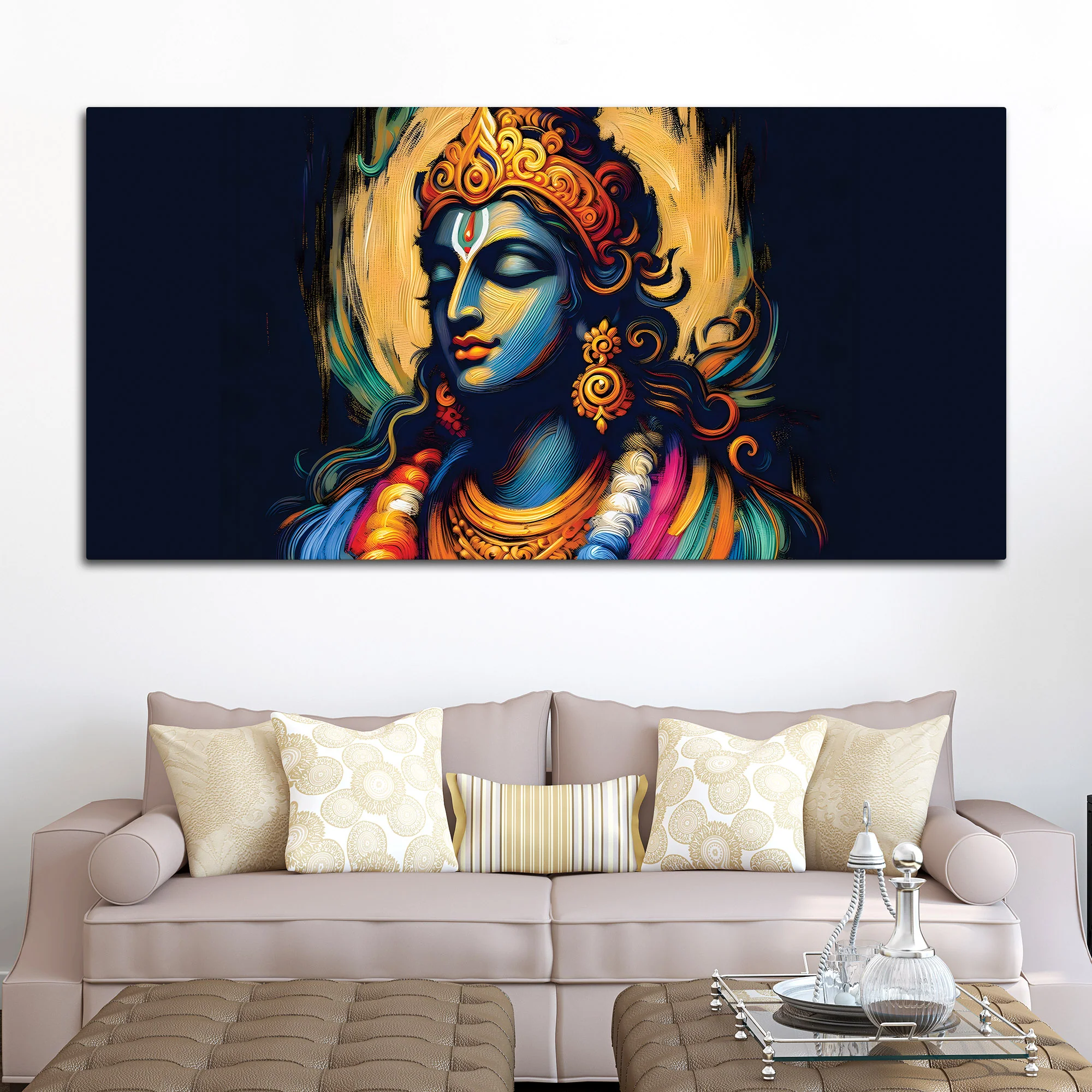 Krishna Calm Face Spiritual Painting - Image 3