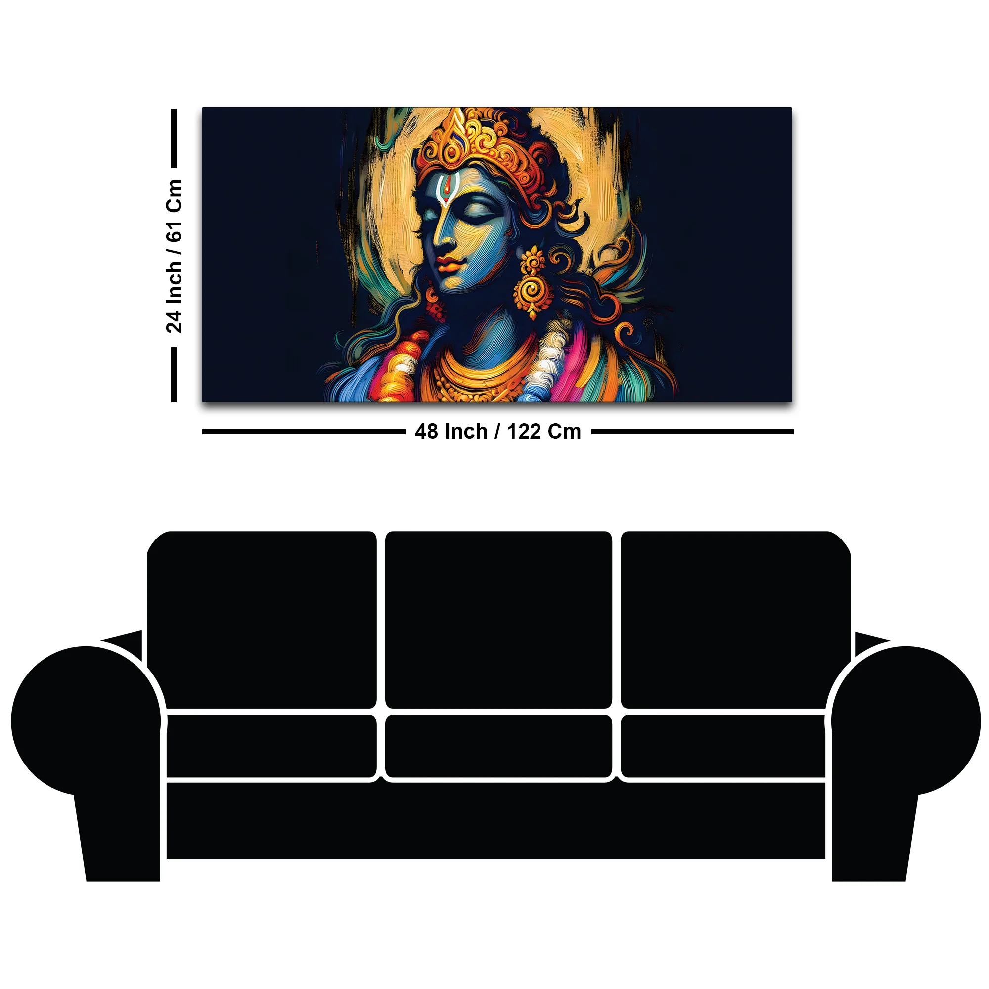 Krishna Calm Face Spiritual Painting - Image 8