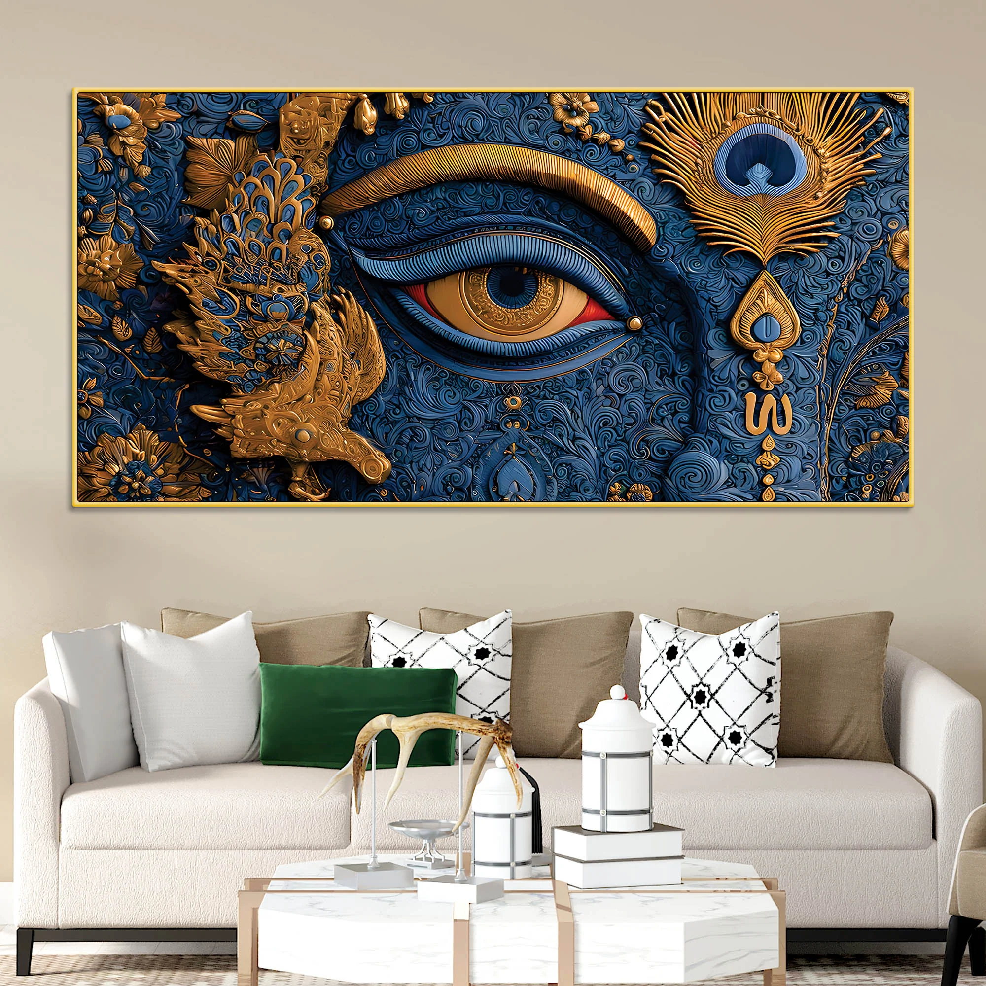 Krishna Divine Eye Spiritual Painting for Decoration - Image 2