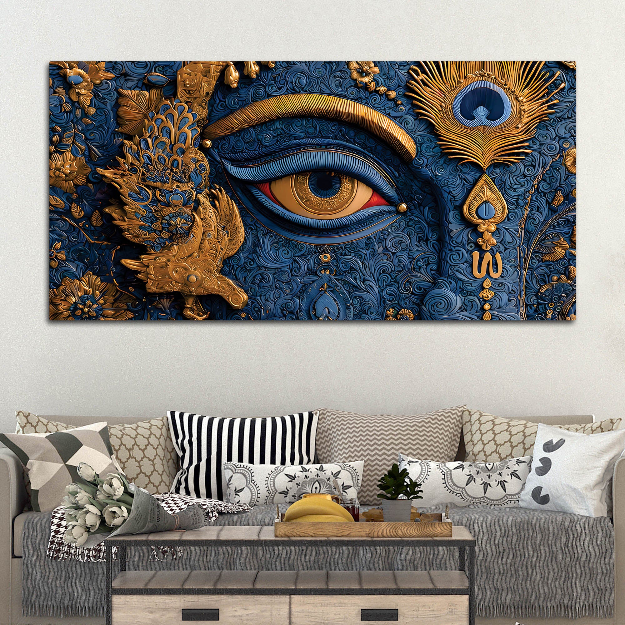 Krishna Divine Eye Spiritual Painting for Decoration - Image 3