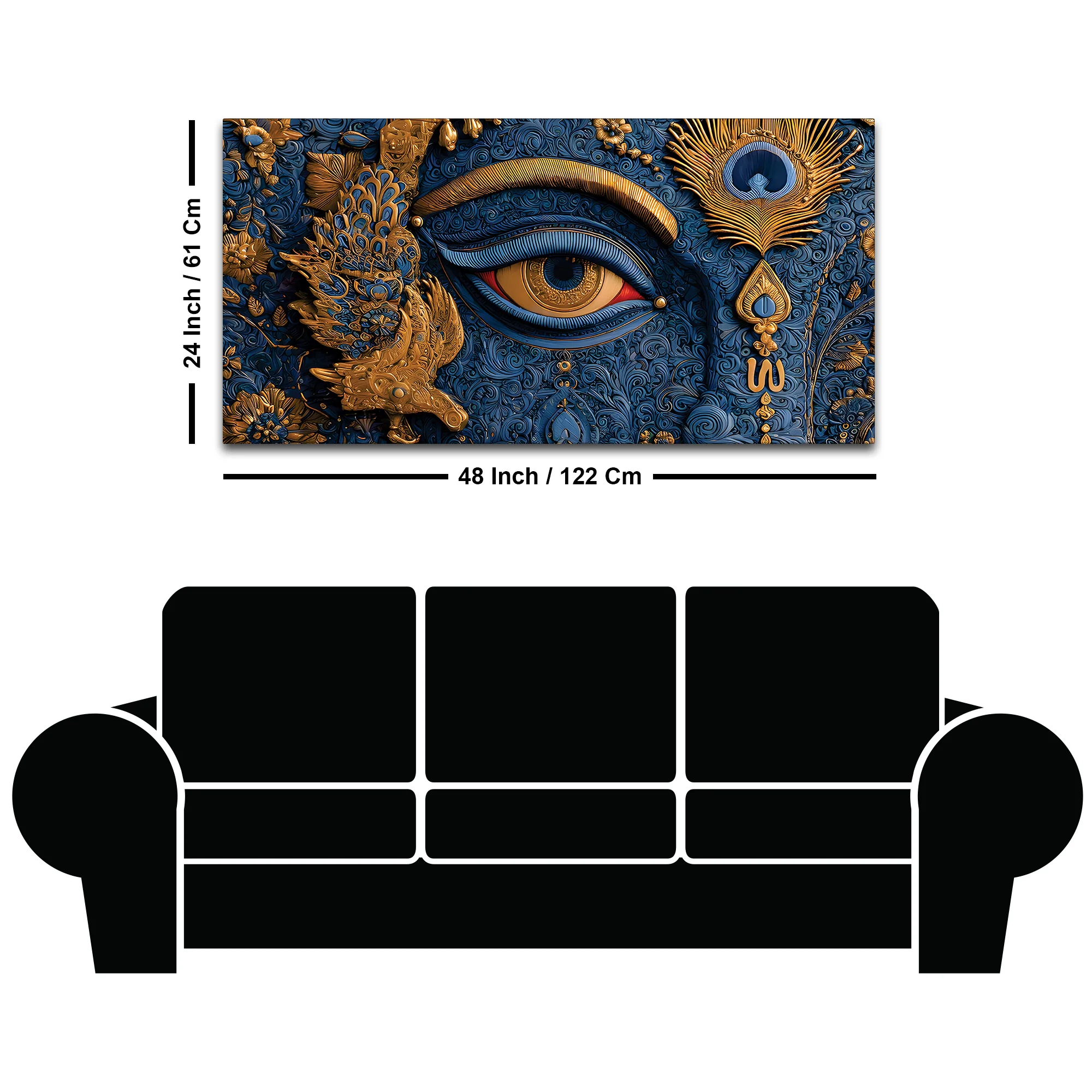 Krishna Divine Eye Spiritual Painting for Decoration - Image 8