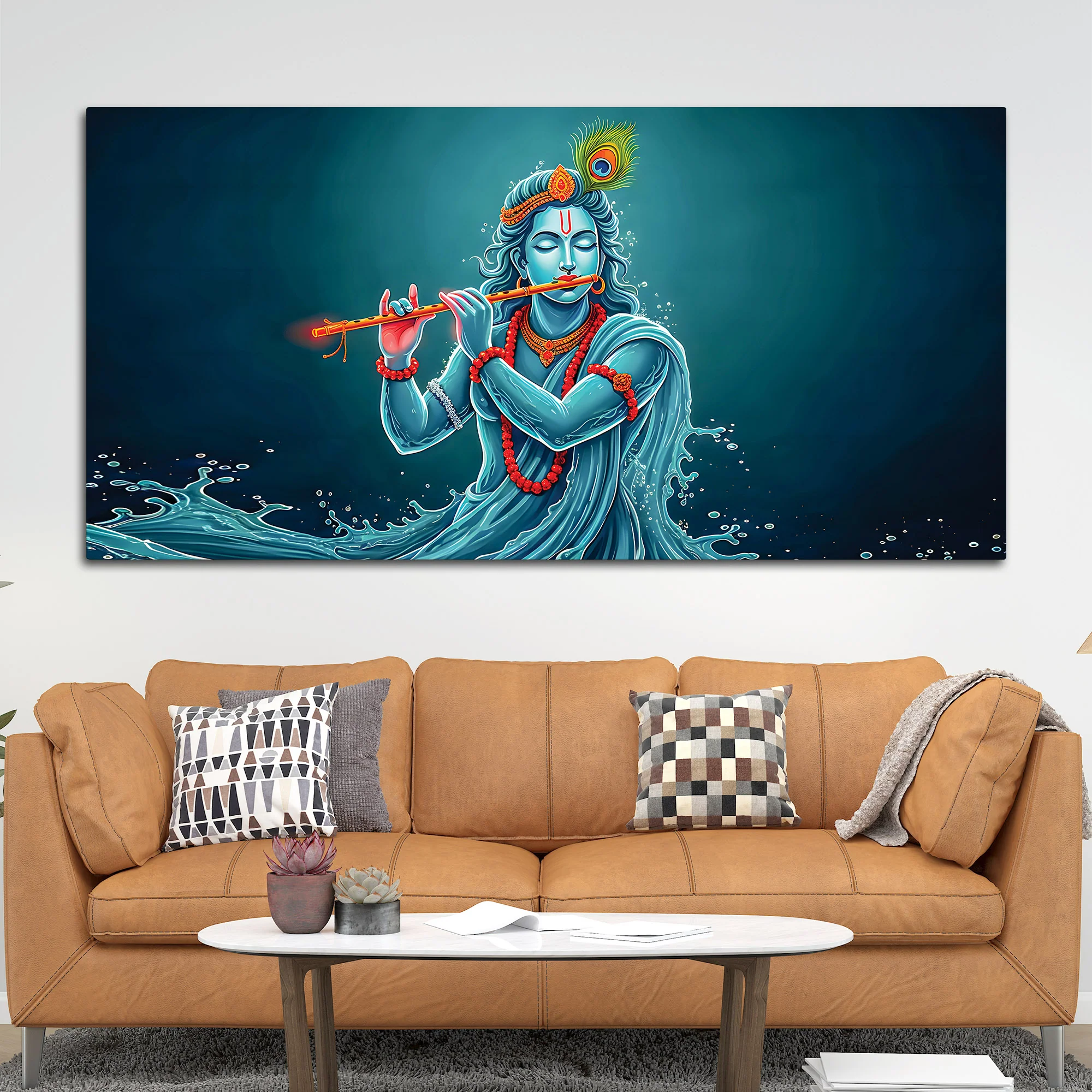 Krishna Flute Elegant Canvas Wall Painting for Wall Decoration - Image 3