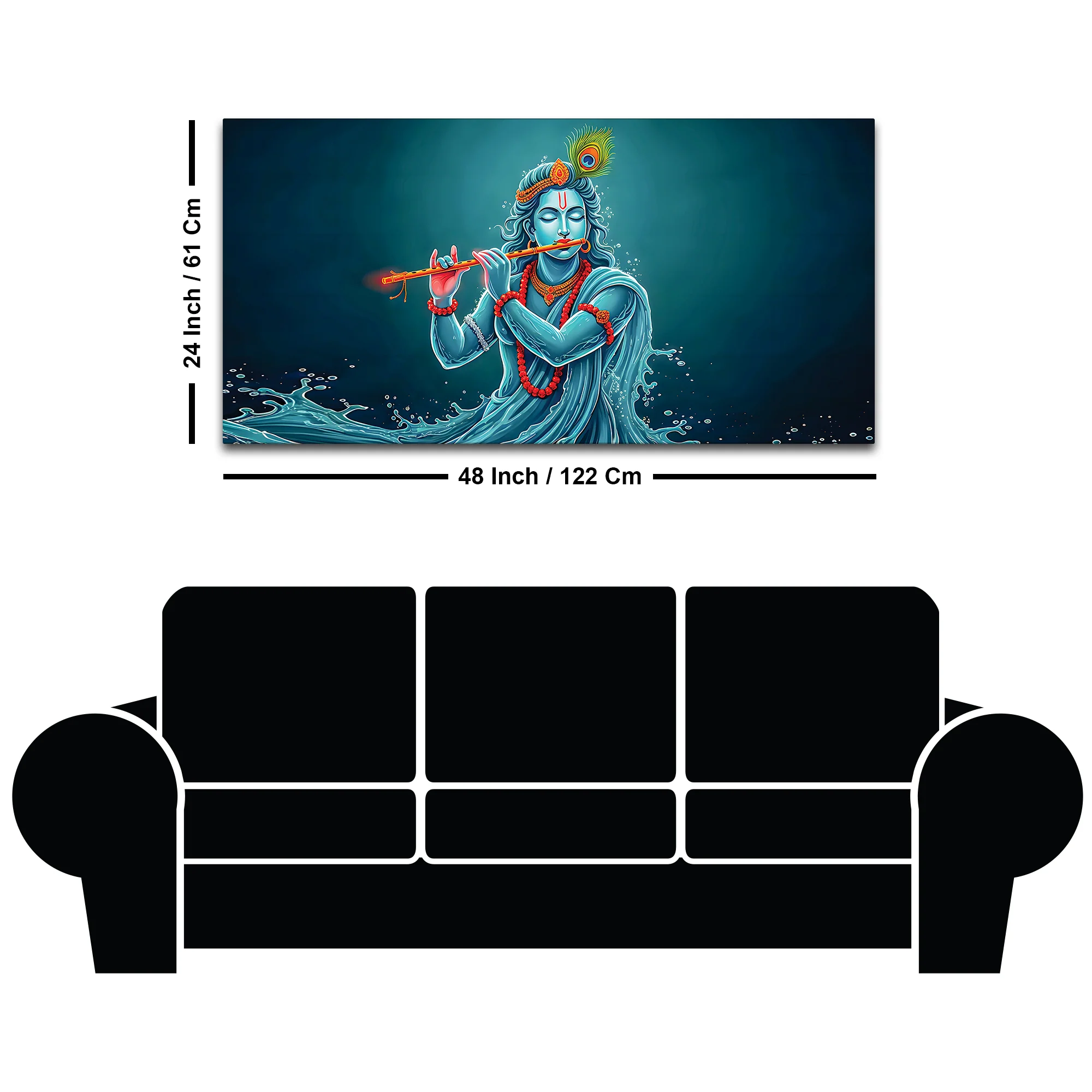 Krishna Flute Elegant Canvas Wall Painting for Wall Decoration - Image 8