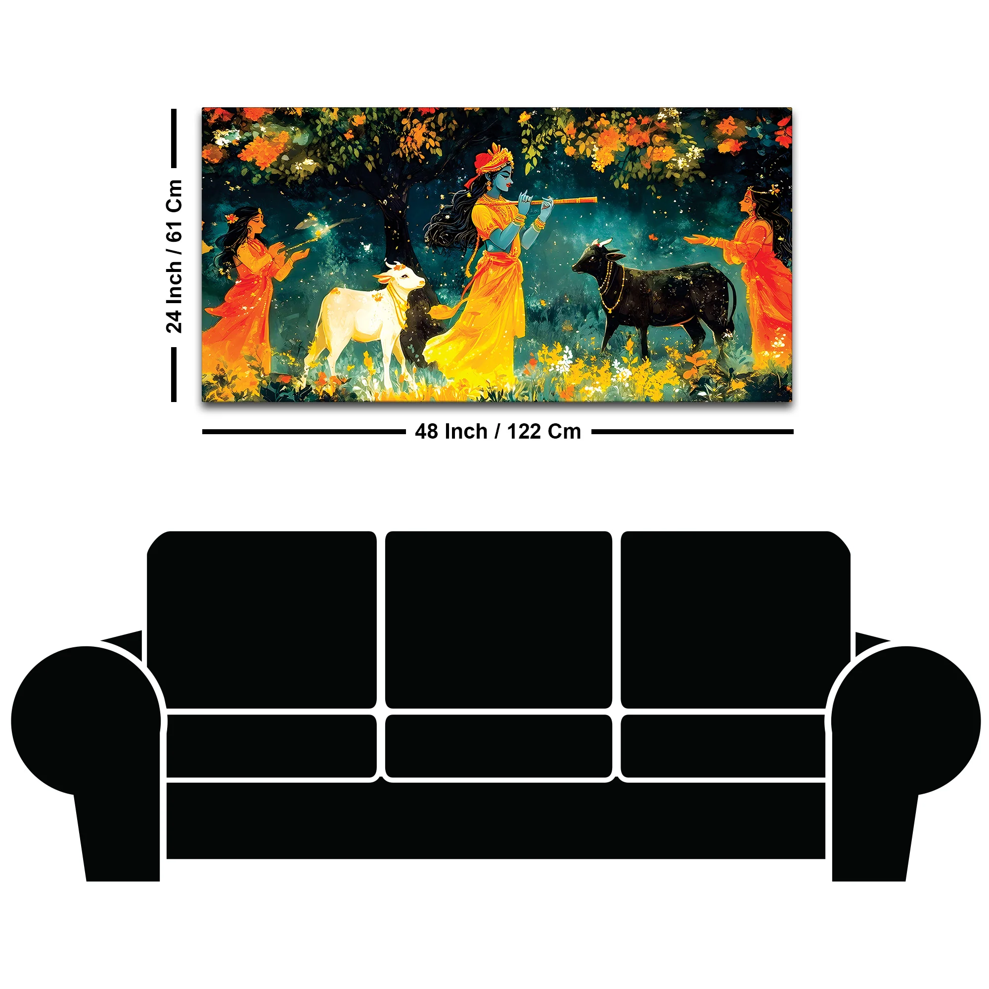 Krishna Gopi Devotional Painting - Image 8