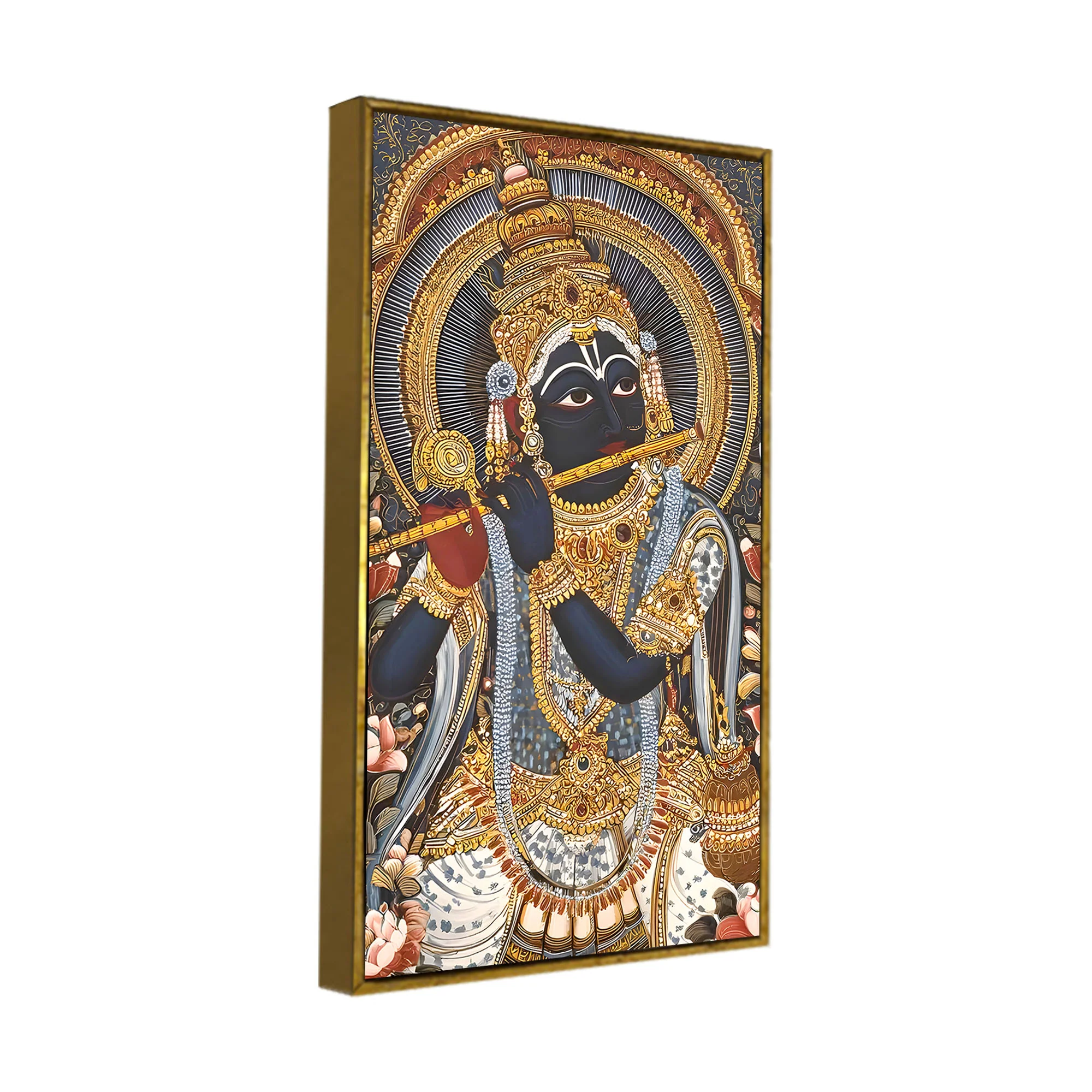 Krishna Playing Flute Canvas Wall Painting | Spiritual Home Decor - Image 6