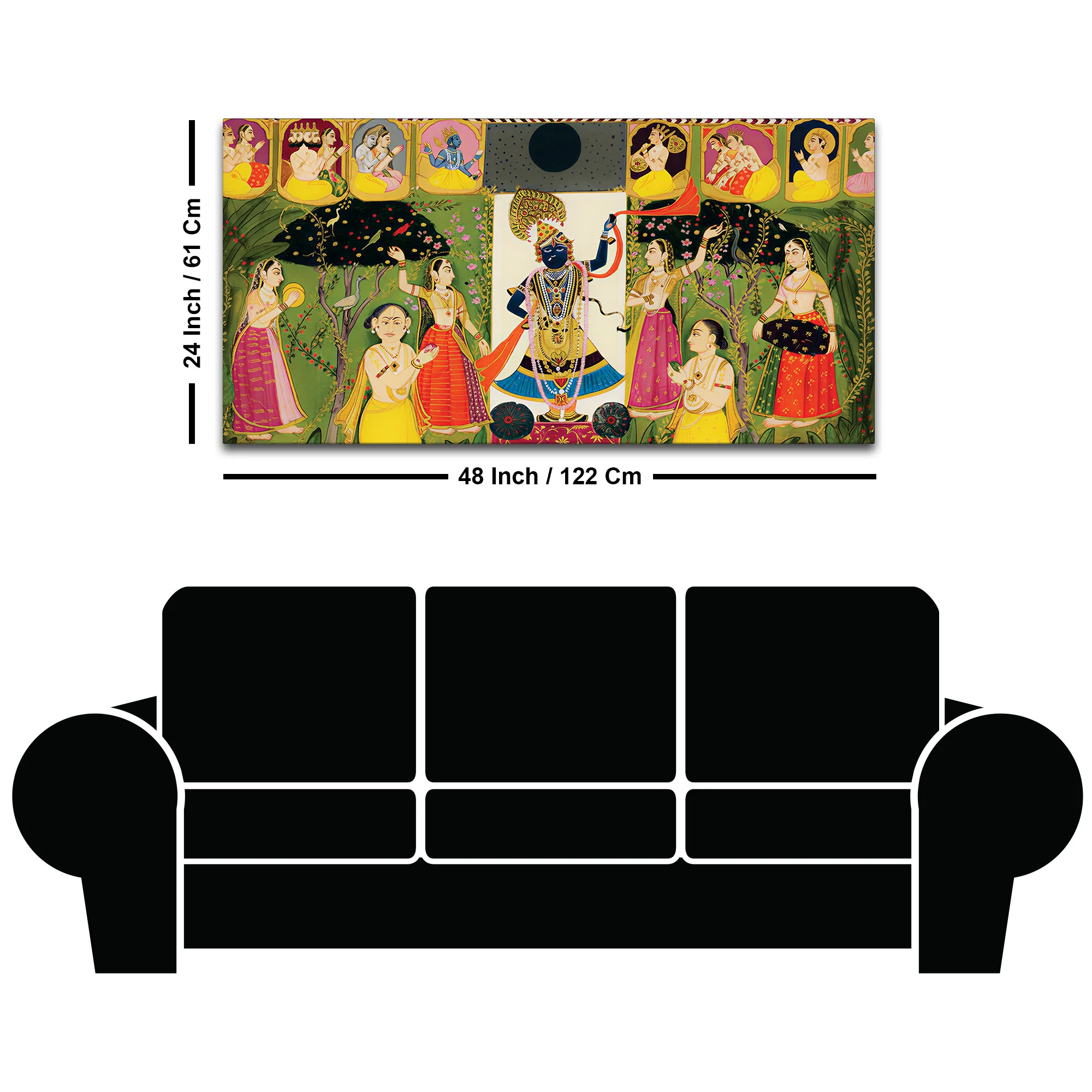 Krishna Raas Leela Painting with Gopis Pichwai Art Painting - Image 8