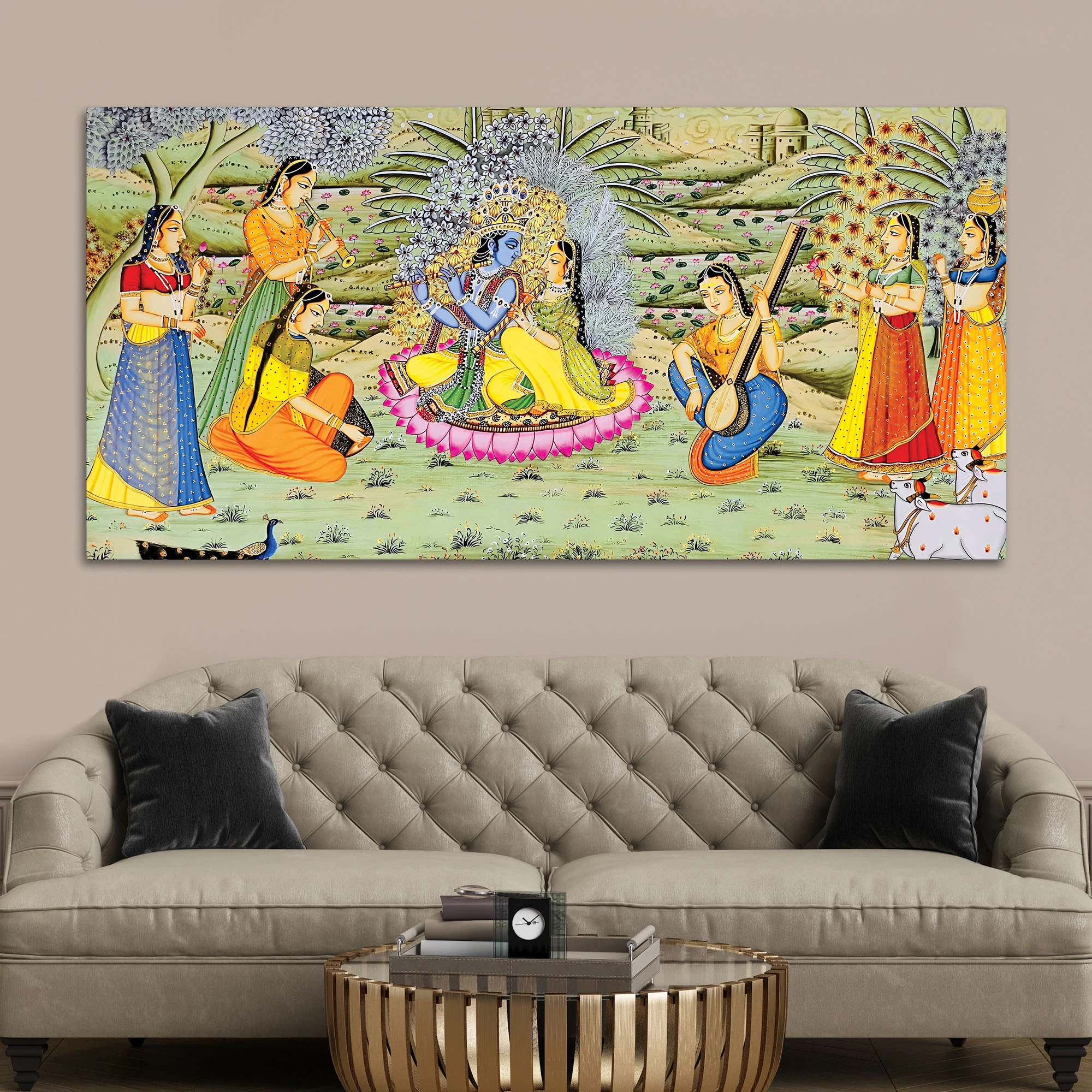 Krishna Raas Leela Pichwai Premium Wall Painting - Image 3
