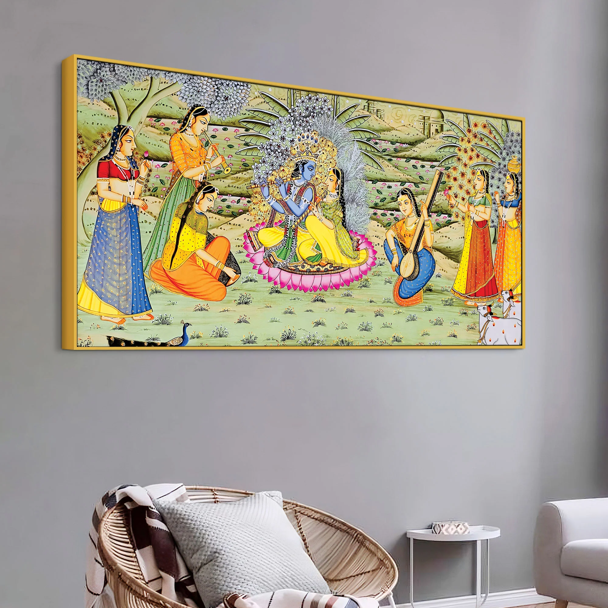 Krishna Raas Leela Pichwai Premium Wall Painting - Image 4