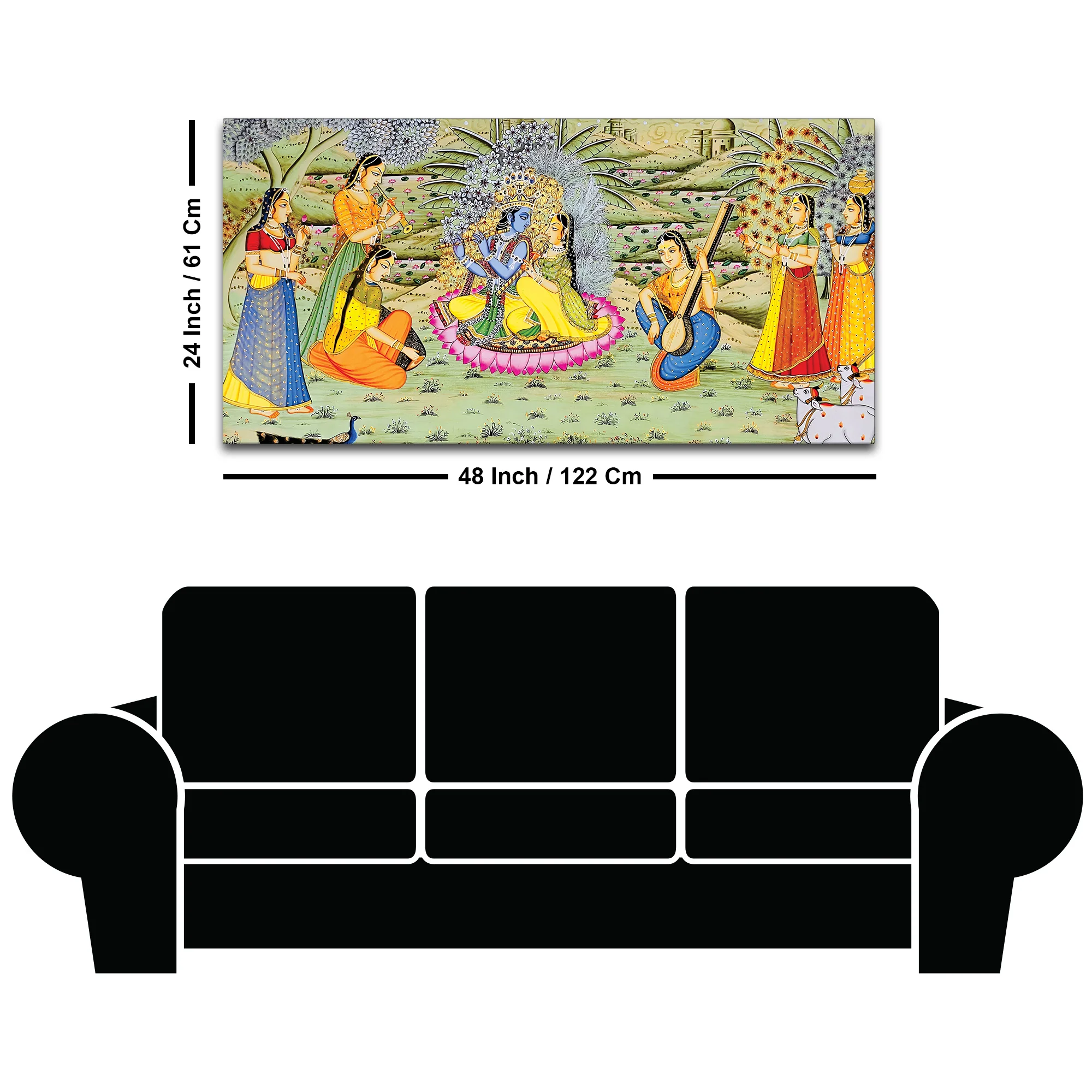 Krishna Raas Leela Pichwai Premium Wall Painting - Image 8