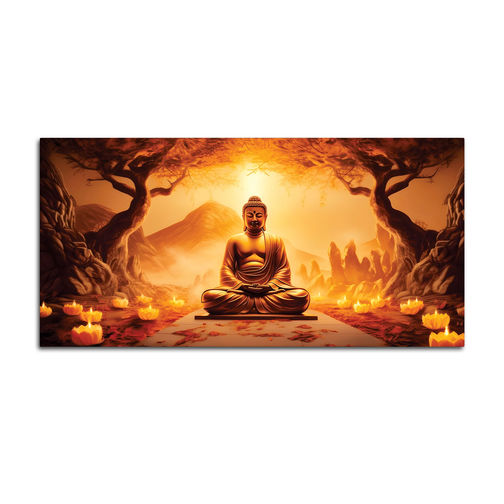 Large Buddha Wall Painting – Elegant Living Room Decor - Image 4