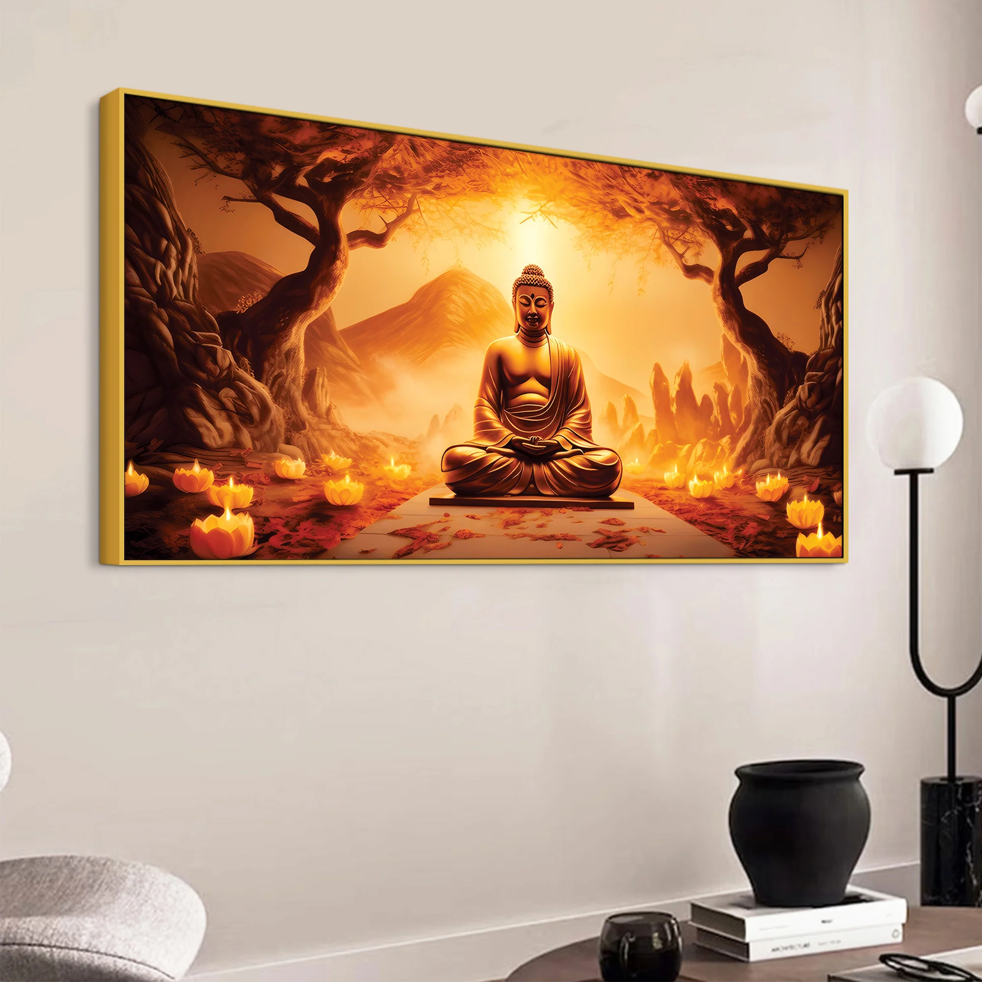 Large Buddha Wall Painting – Elegant Living Room Decor - Image 5