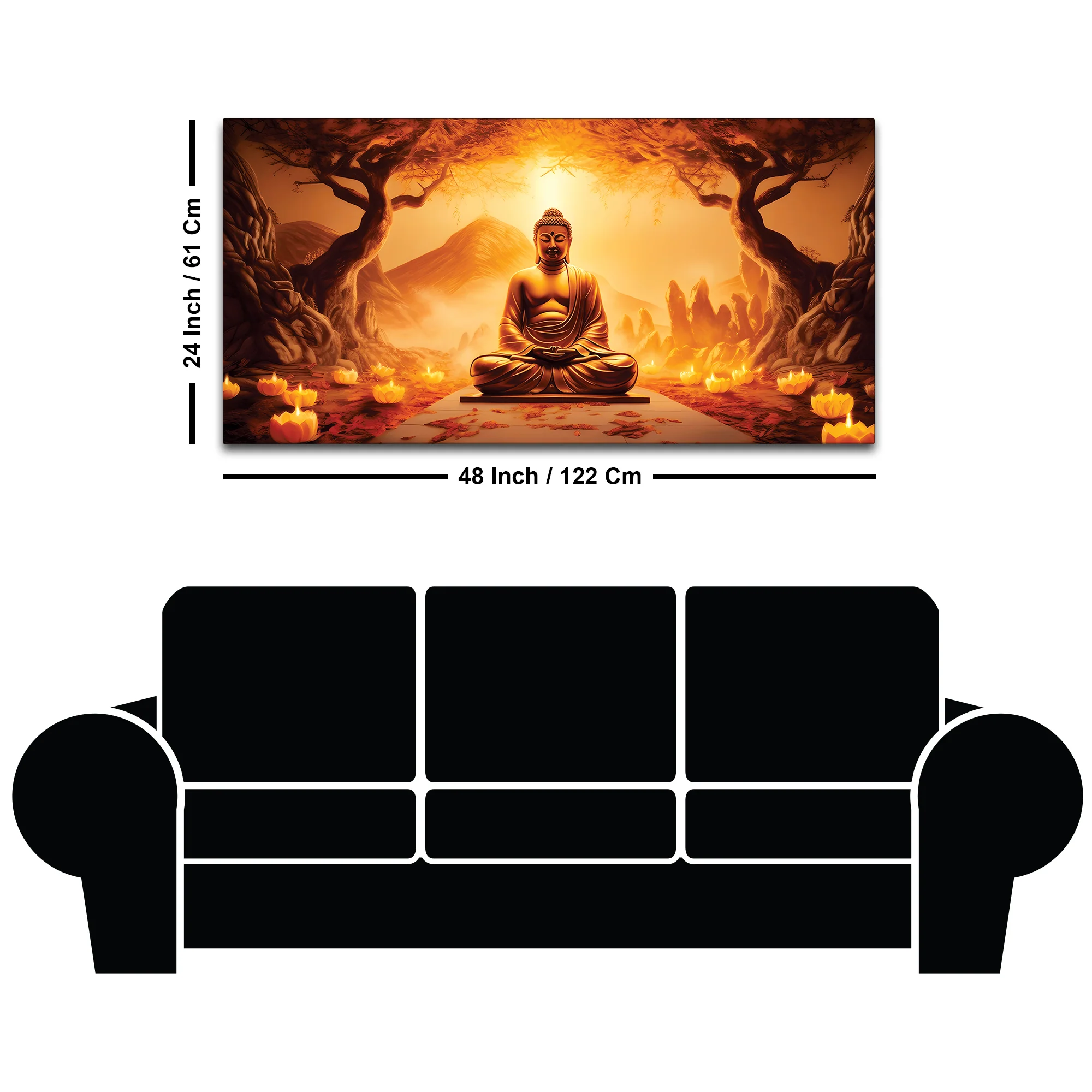 Large Buddha Wall Painting – Elegant Living Room Decor - Image 8