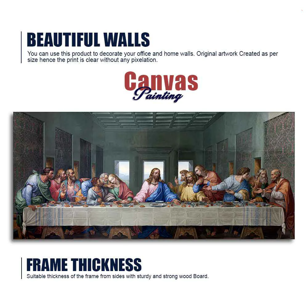 Last supper of Jesus Canvas Wall Painting - Image 6