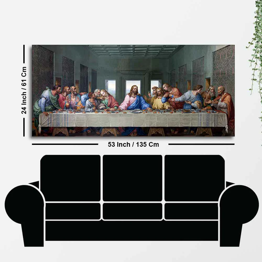 Last supper of Jesus Canvas Wall Painting - Image 7
