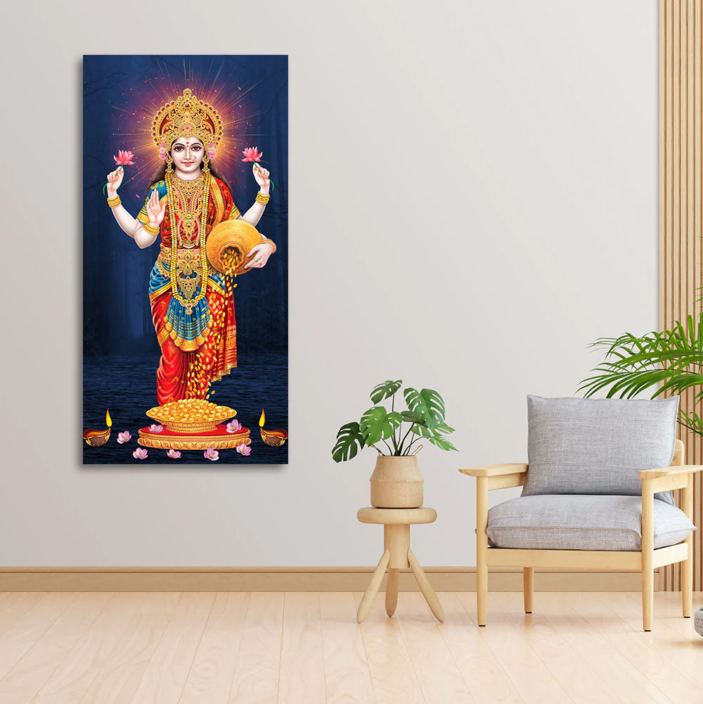 Laxmi Mata Canvas Wall Painting - Image 3