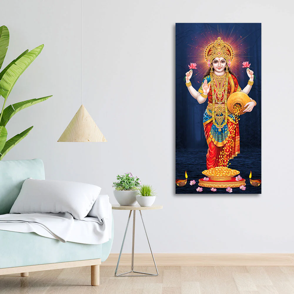 Laxmi Mata Canvas Wall Painting - Image 4