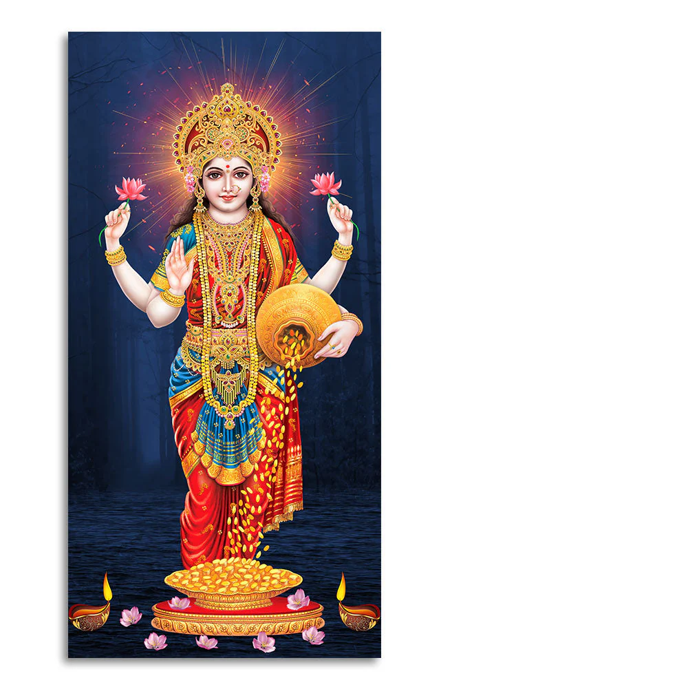 Laxmi Mata Canvas Wall Painting - Image 5