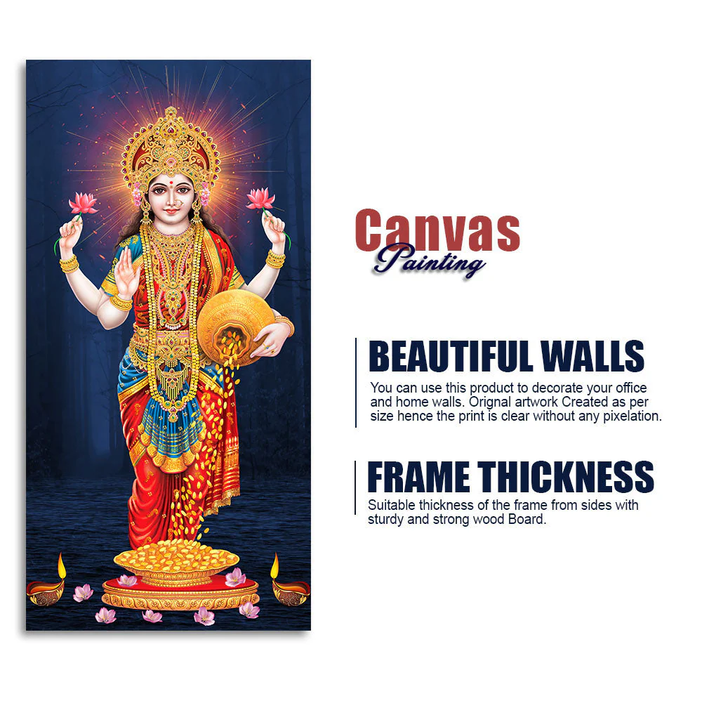 Laxmi Mata Canvas Wall Painting - Image 7