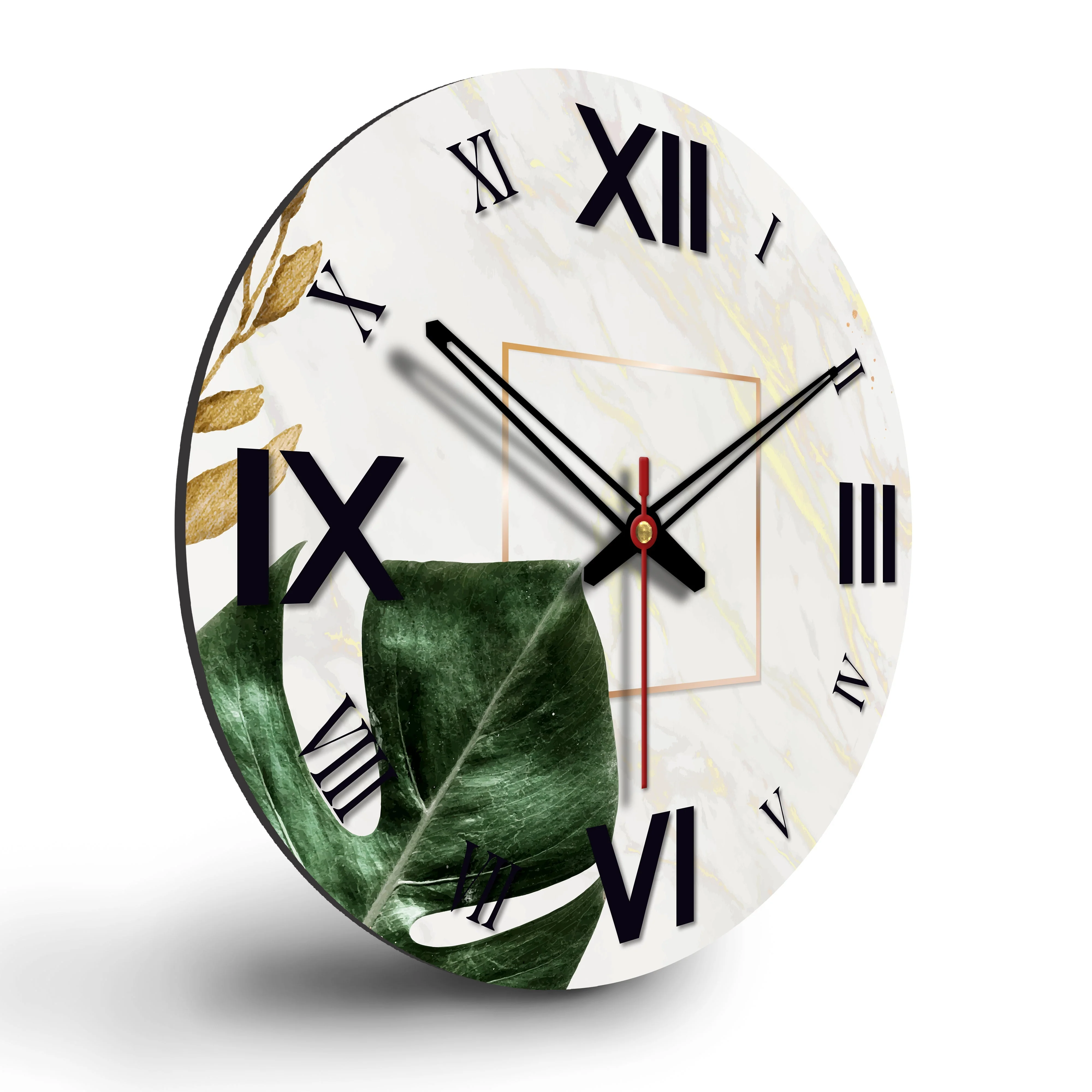Leaf Printed Wooden Wall Clock - Image 6