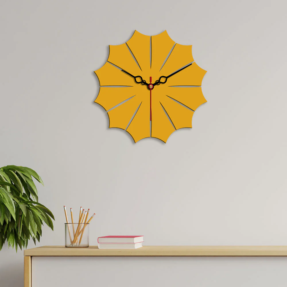 Leaf Shape Designer Wooden Wall Clock - Image 2