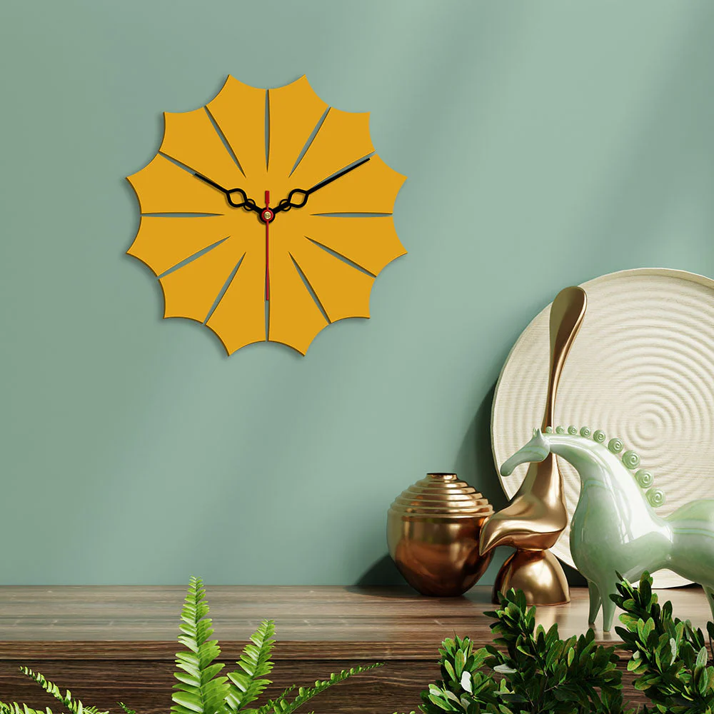 Leaf Shape Designer Wooden Wall Clock - Image 3