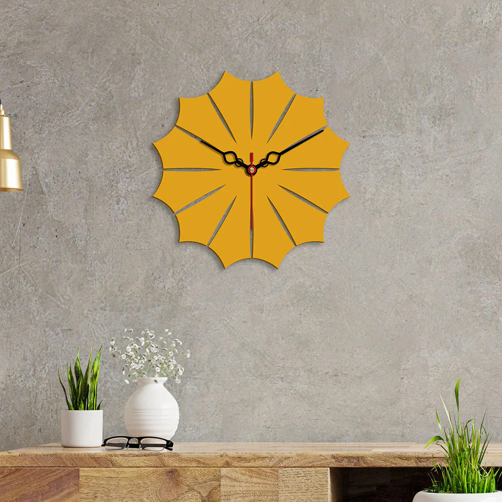 Leaf Shape Designer Wooden Wall Clock - Image 4