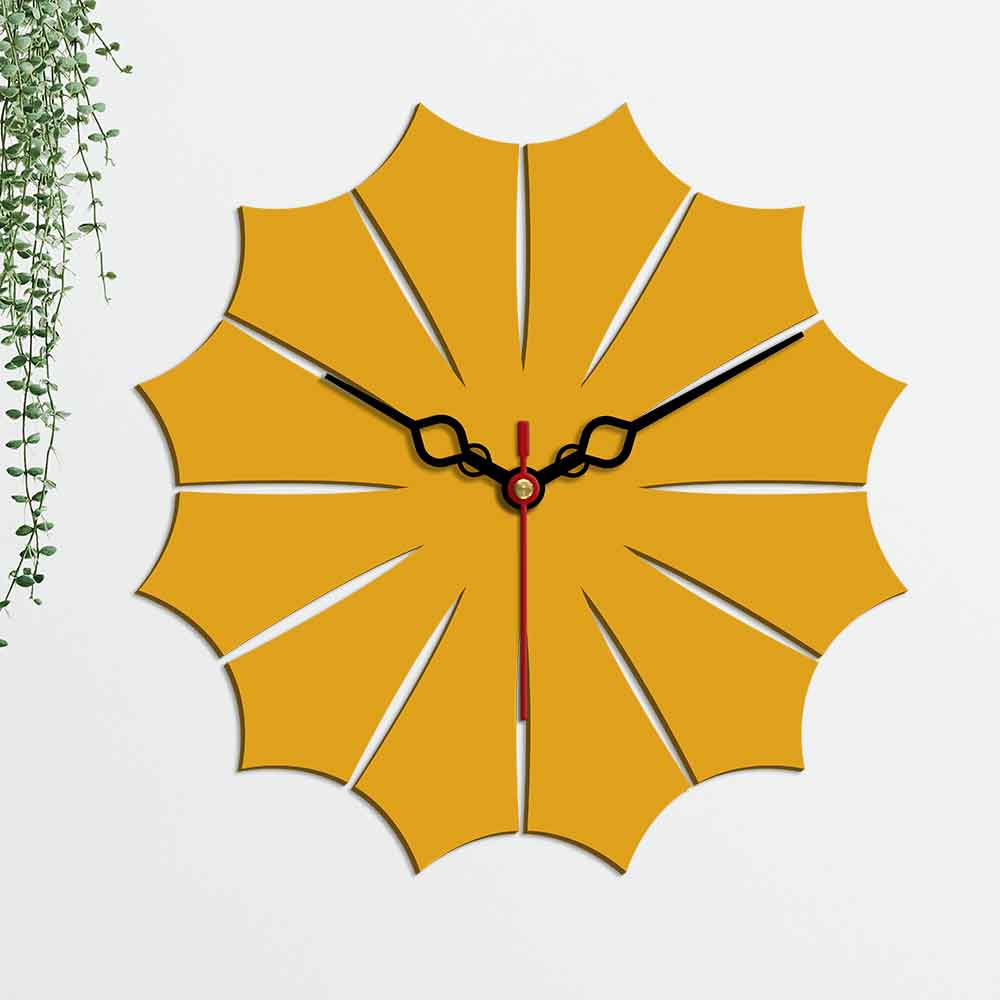 Leaf Shape Designer Wooden Wall Clock - Image 5