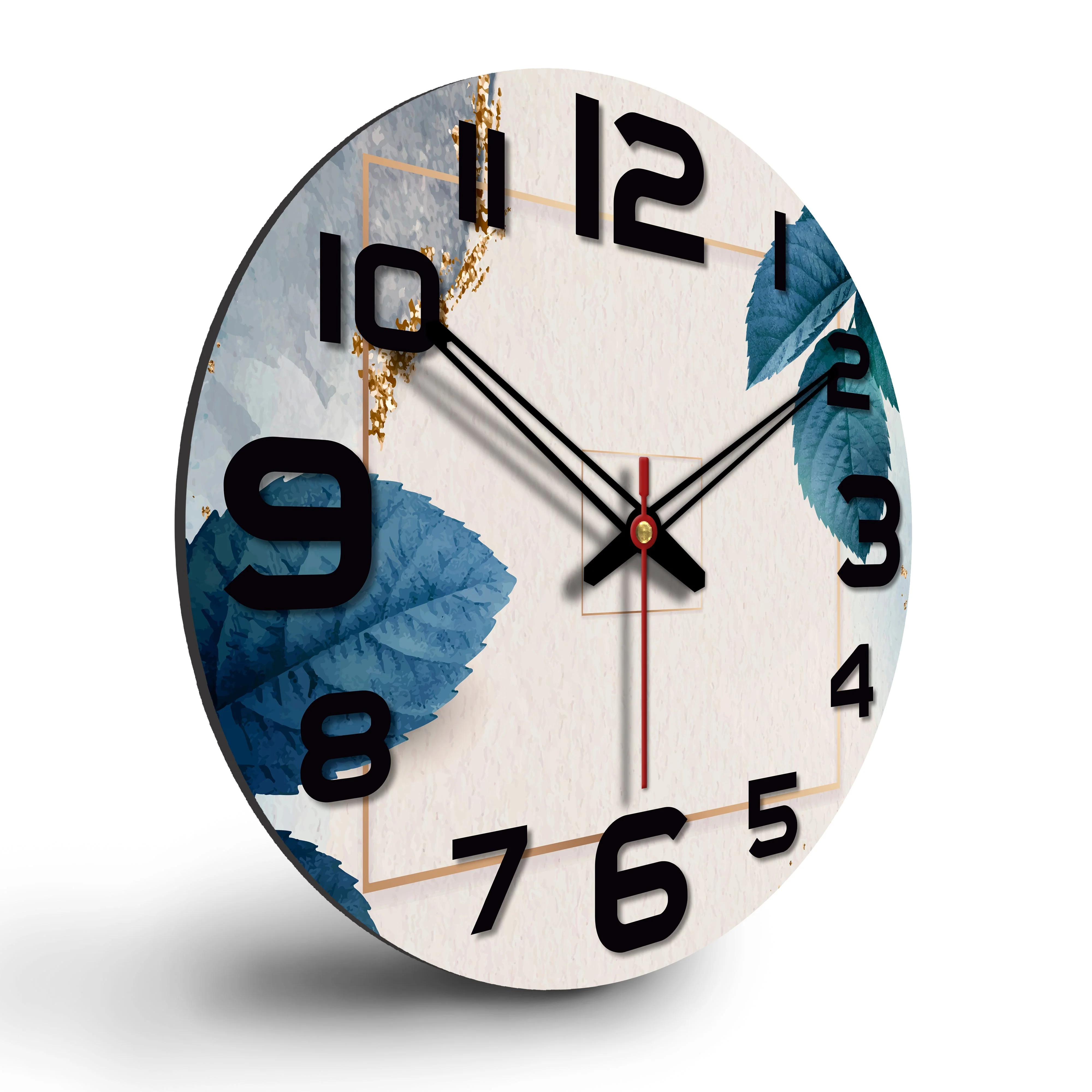 Leaves Printed Wooden Wall Clock - Image 6