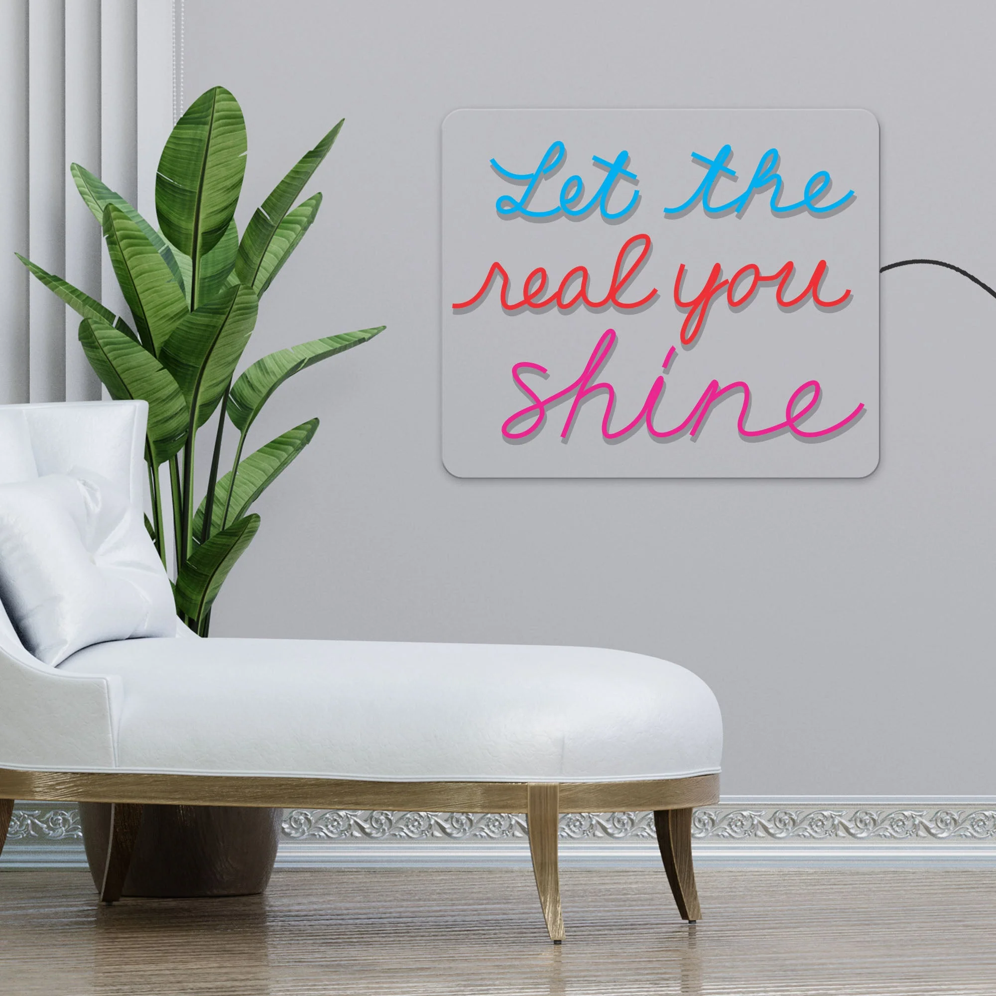 Let the Real You Shine Inspirational Text Neon Sign LED Light - Image 2