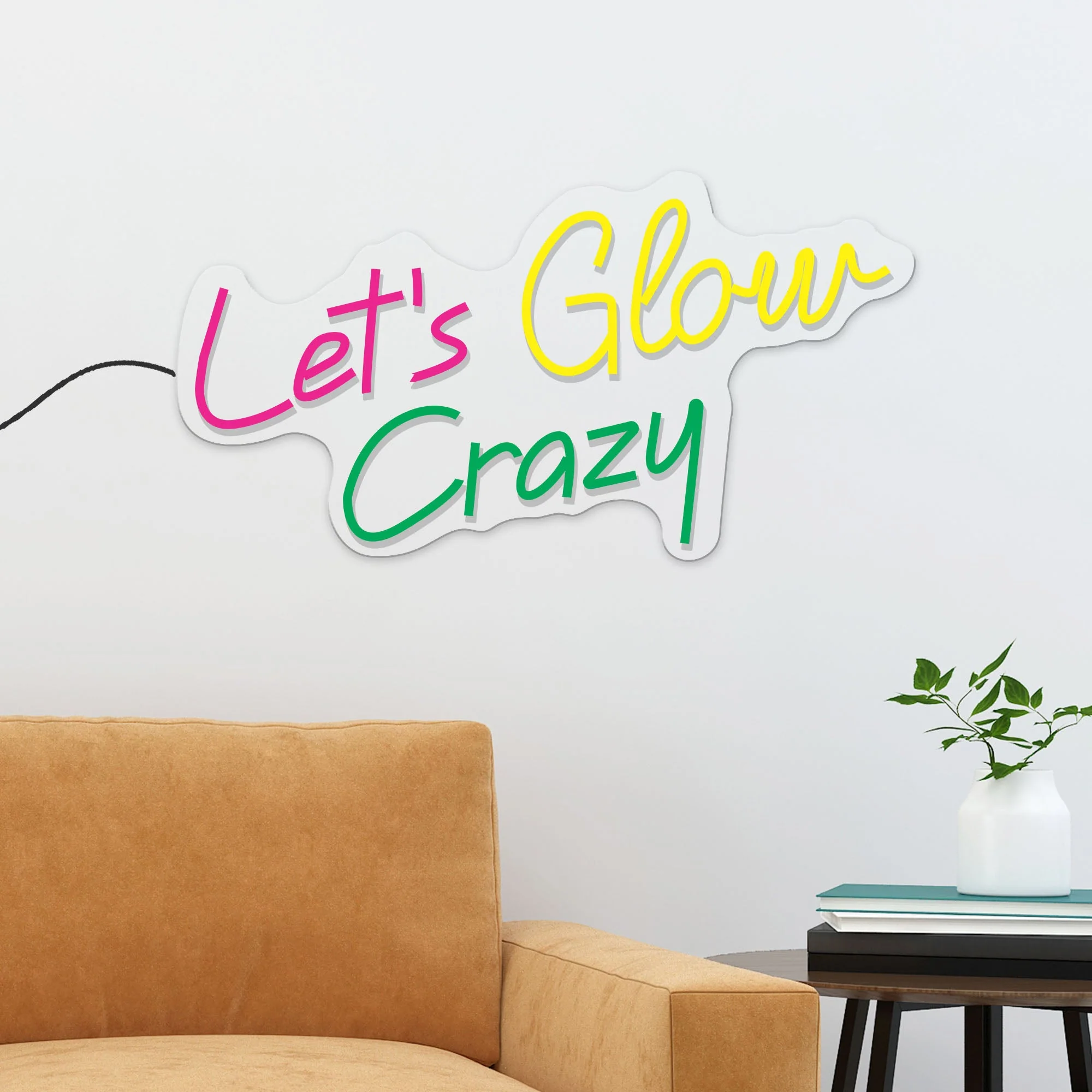 Let's Glow Crazy Text Neon Sign LED Light - Image 2