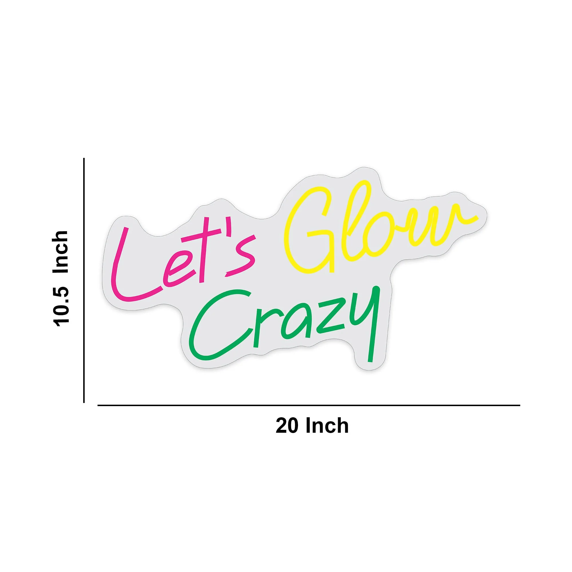 Let's Glow Crazy Text Neon Sign LED Light - Image 3