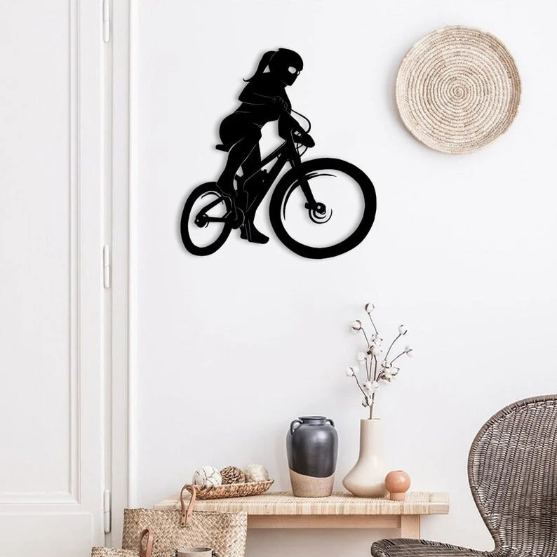 Little Girl Bicycle Metal Wall Art for Home Decor - Image 4