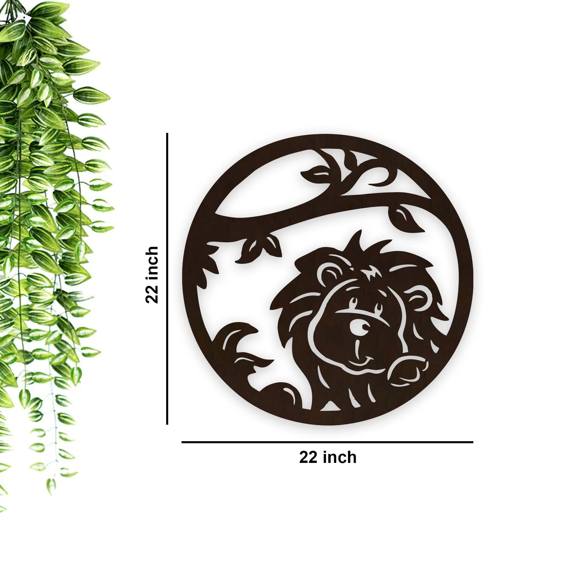 Little Lion Art Backlit Wooden Wall Decor with LED Night Light Walnut Finish - Image 4