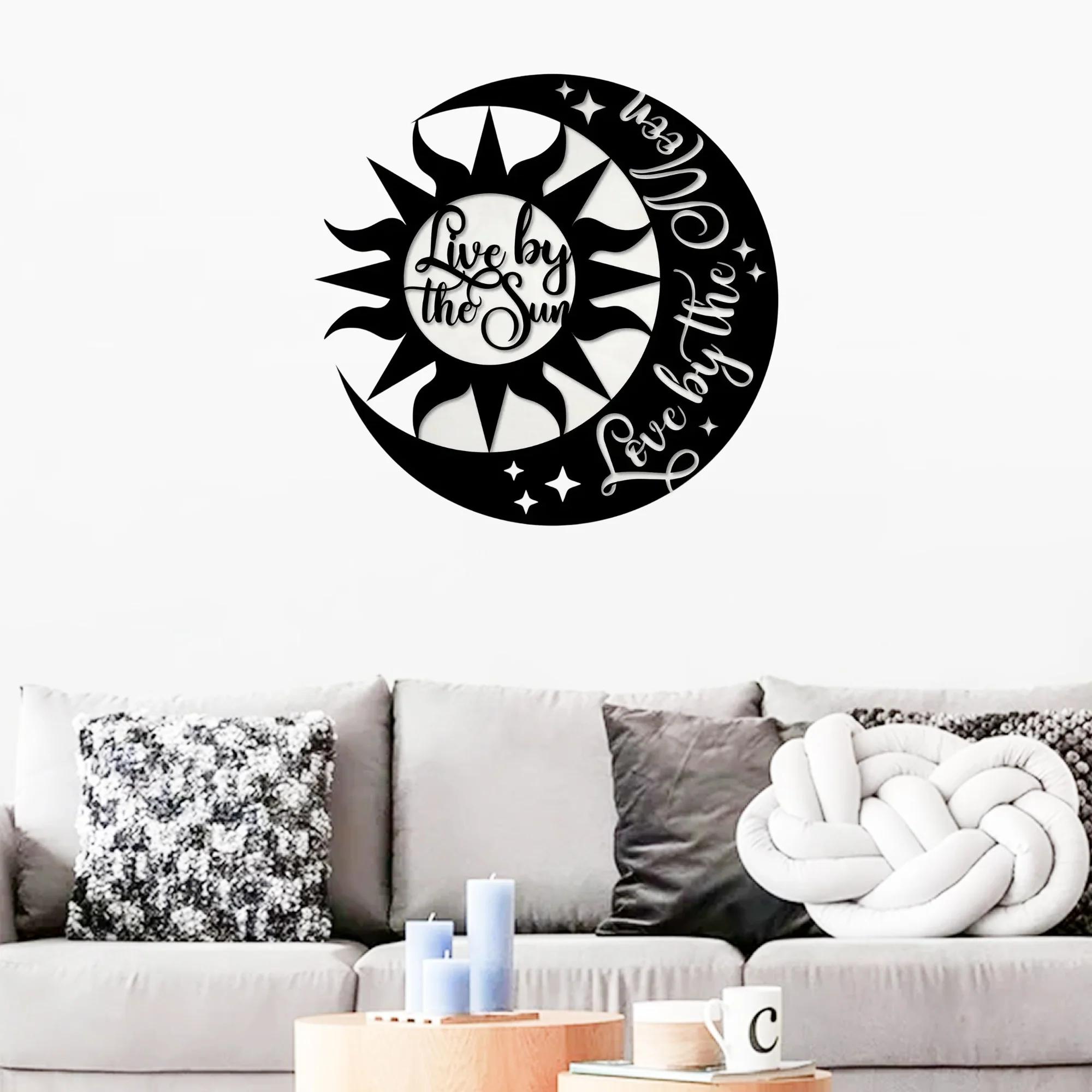 Live by the Sun Love by the Moon Metal Art Wall Decor - Image 2