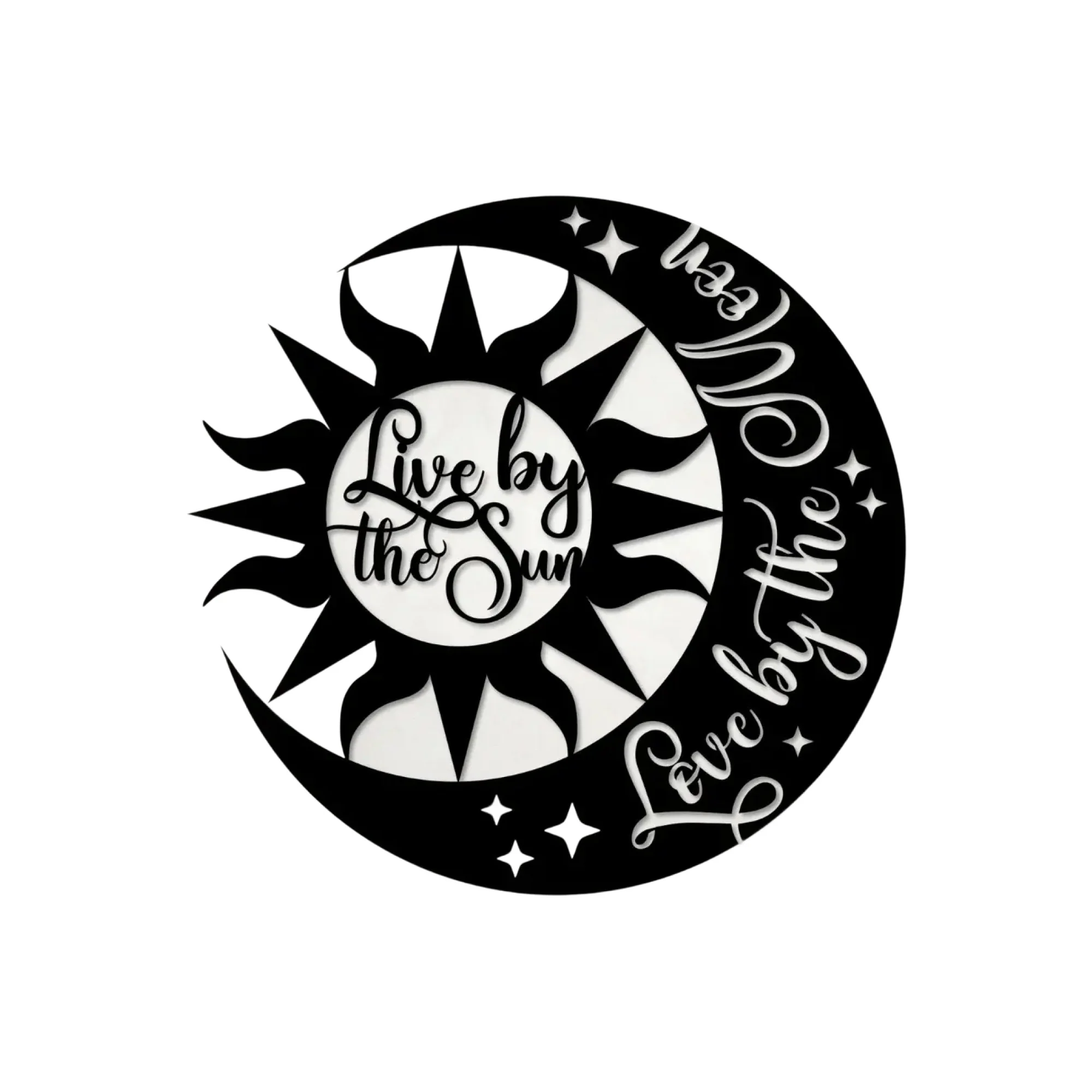 Live by the Sun Love by the Moon Metal Art Wall Decor - Image 3