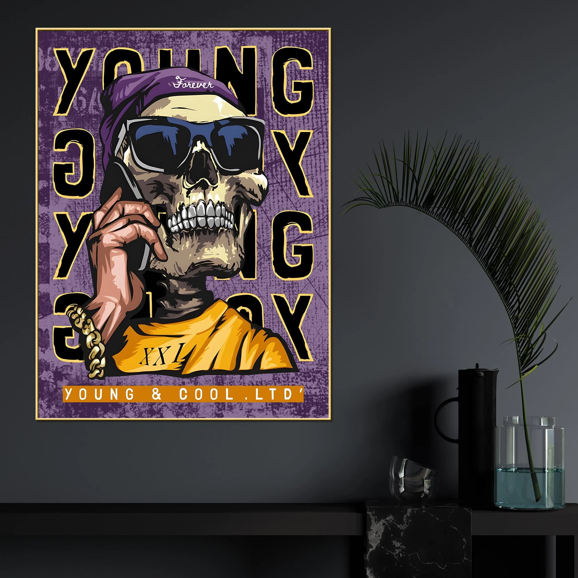 Live Young Live Free Cotton Canvas Wall Painting - Image 2