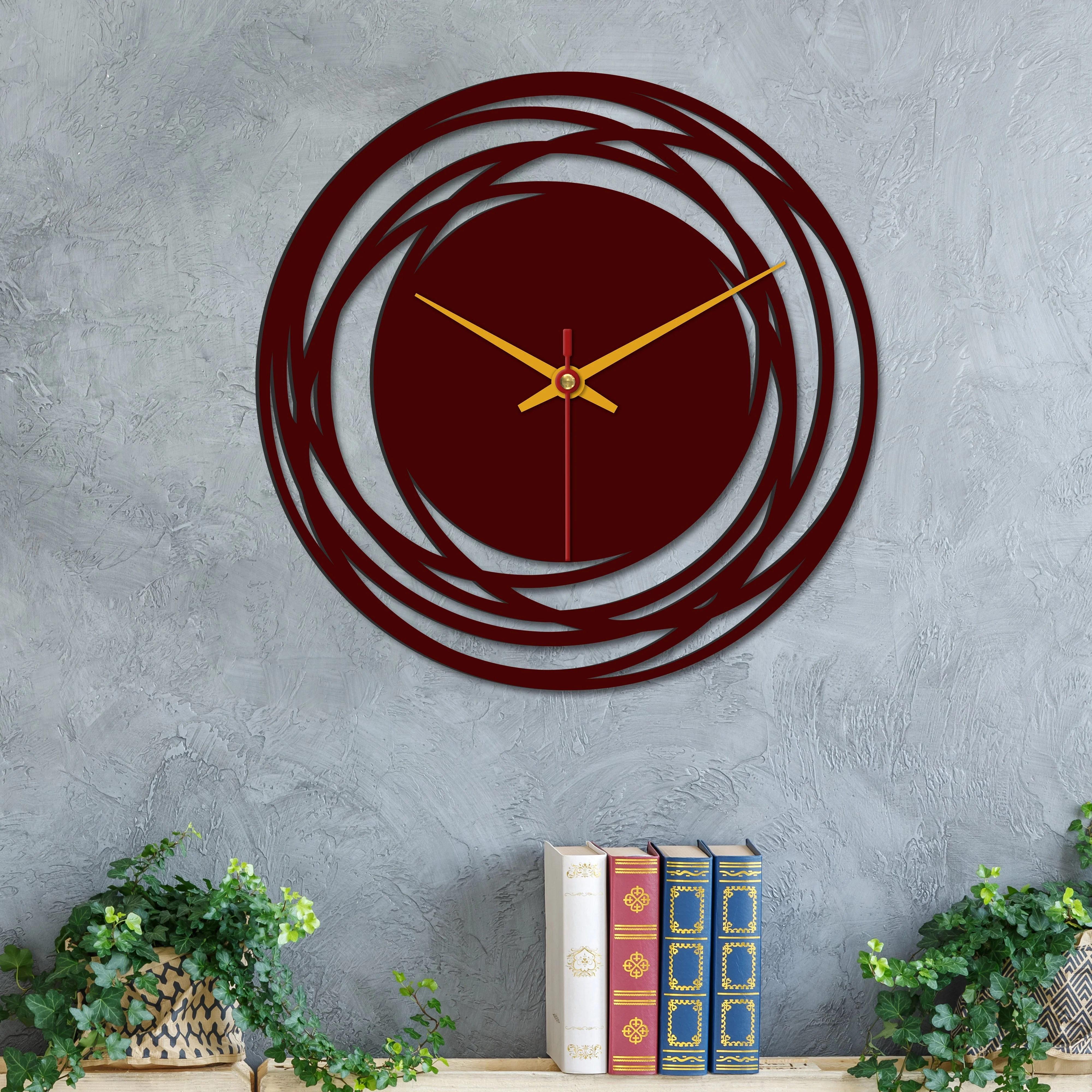Loops Shape Wooden Wall Clock - Image 2