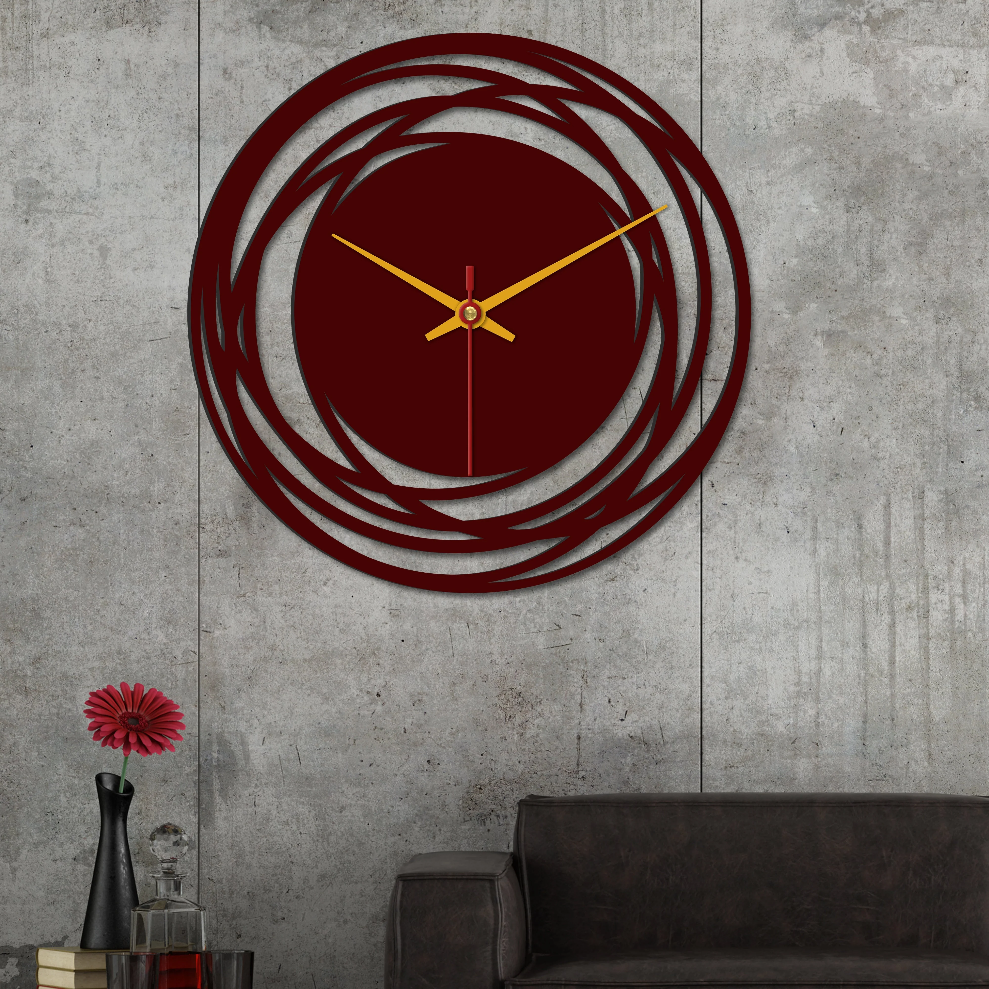Loops Shape Wooden Wall Clock - Image 3