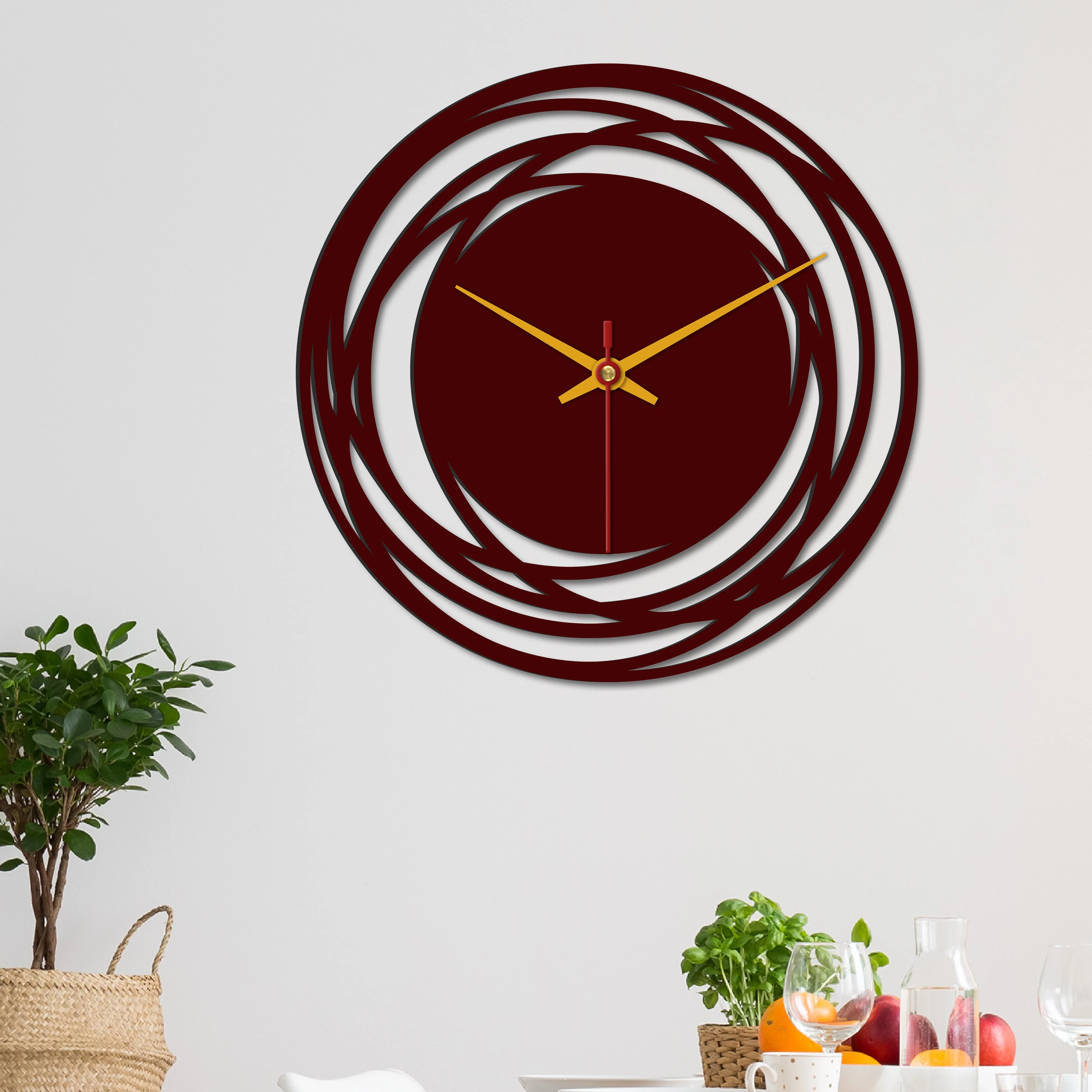 Loops Shape Wooden Wall Clock - Image 4